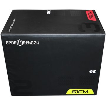 Sporttrend 24 Plyo-Box Plyo Box Holz mit PVC Ummantelung schwarz, Spungbox Sprungkiste Sprungkasten