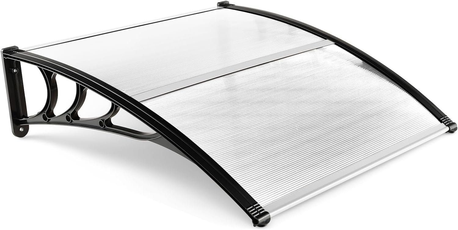 KOMFOTTEU Vordach für Haustür, 5mm Dicker Haustürdach, 102/122/199 × 99 cm