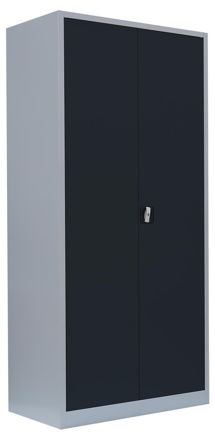 Steelboxx Mehrzweckschrank Aktenschrank Metallschrank 7035 7016 Korpus: keine Lichtgrau/ Komplett RAL Lichtgrau Anthrazitgrau notwendig Türen: Büroschrank RAL | 195x92,5x50cm (1-St) montiert, Montage abschließbar