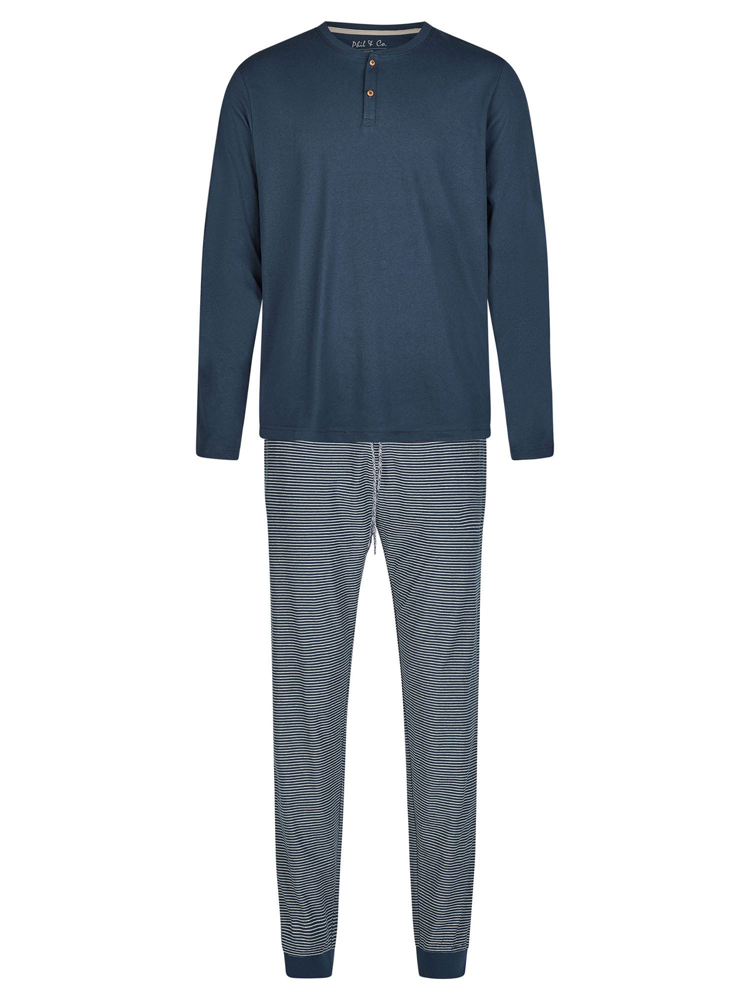 Phil & Co. Pyjama Henley (2 tlg) Schlafanzug, Pyjama Set günstig online kaufen
