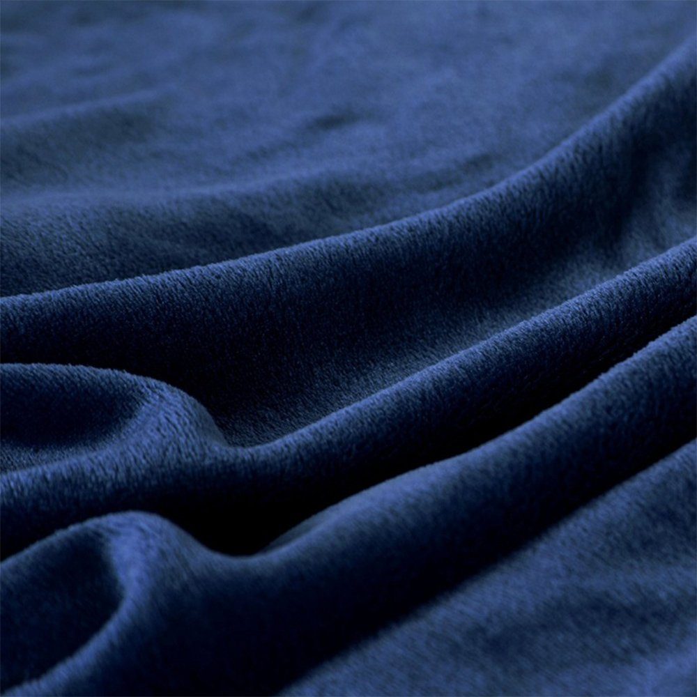 Flanell-Daunendecke, flauschige und superweiche, Einschlagdecke warme, zggzerg Blau