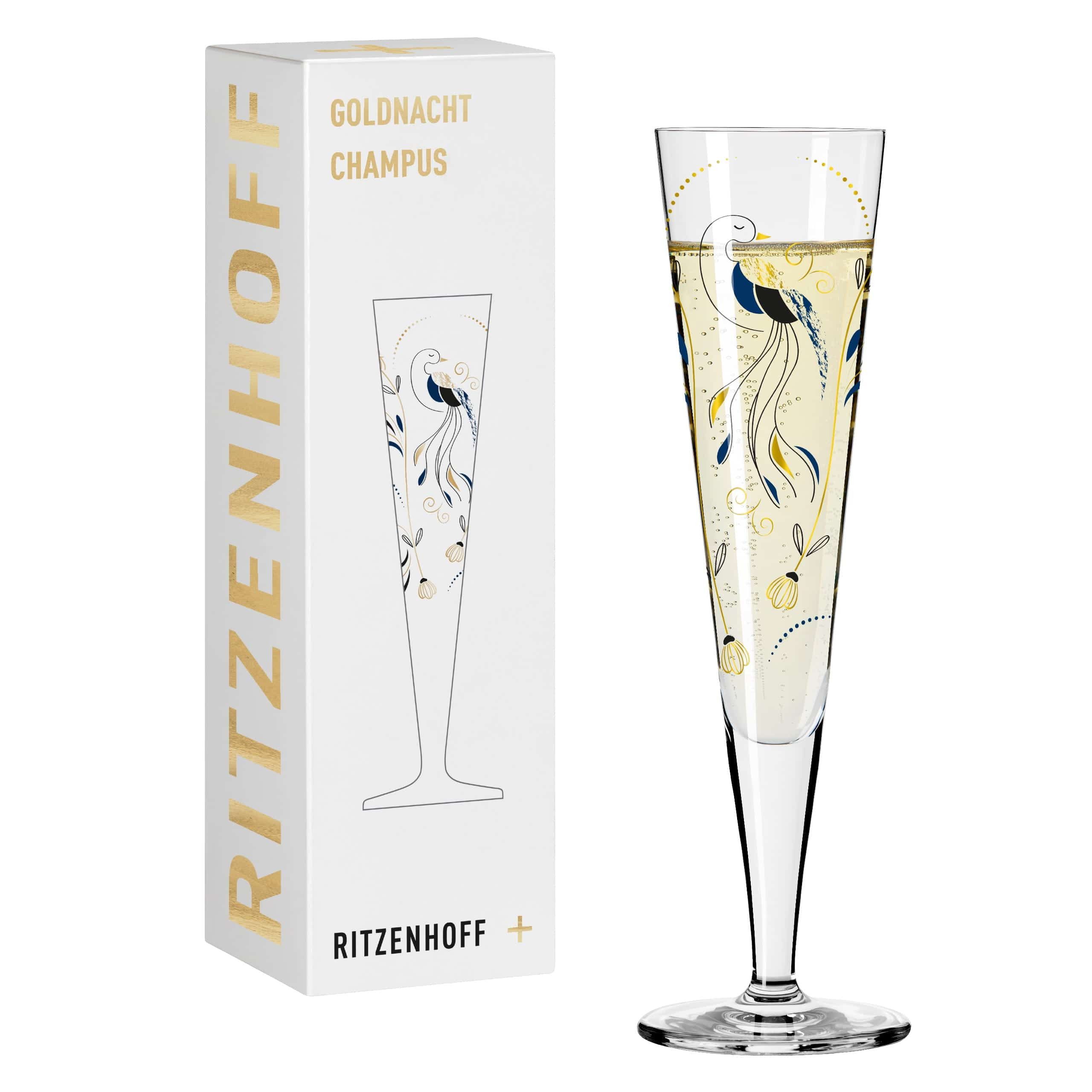 Ritzenhoff Champagnerglas Goldnacht, Kristallglas