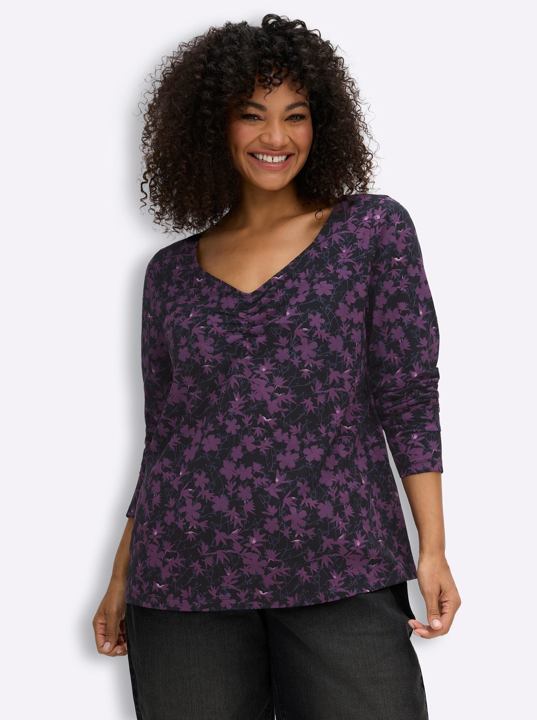 Sheego T-Shirt Langarm-Shirt Langarm – Bild 5 von 5