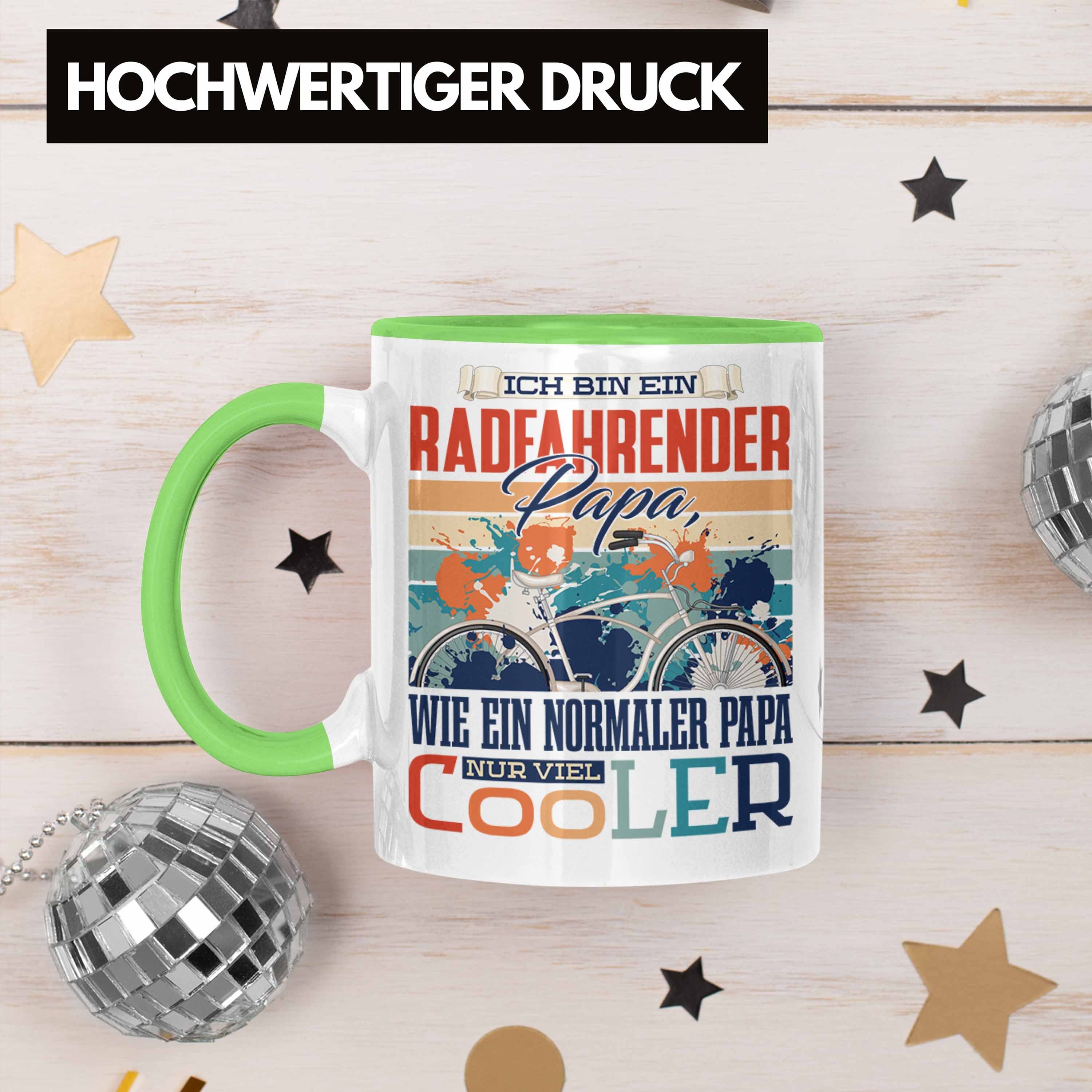 Trendation Tasse - Fahrrad Geschenk Vatert Geschenkidee zum Vater Papa Grün Trendation Tasse