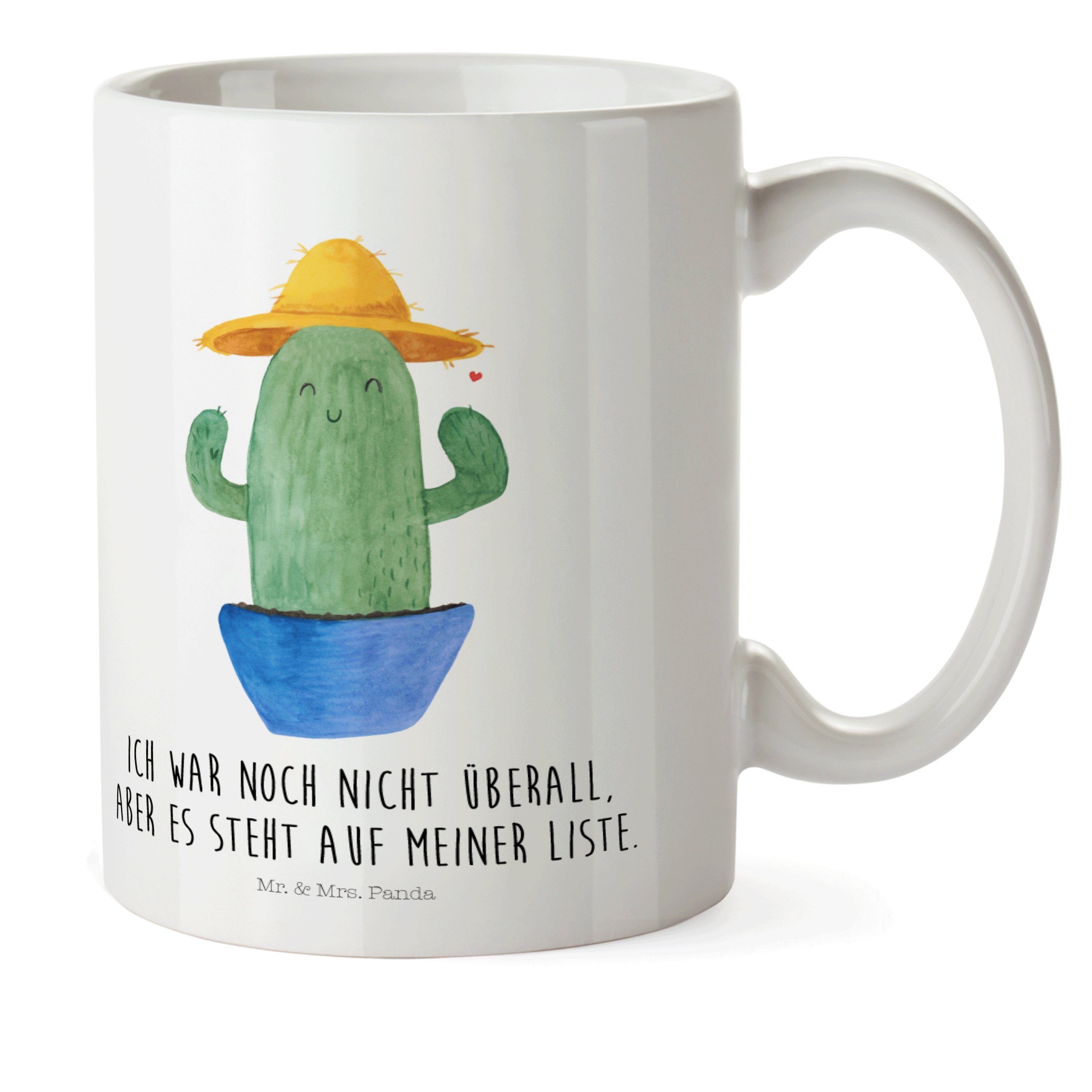 Mr. & Mrs. Panda Kinderbecher »Kaktus Sonnenhut - Weiß - Reisetagebuch