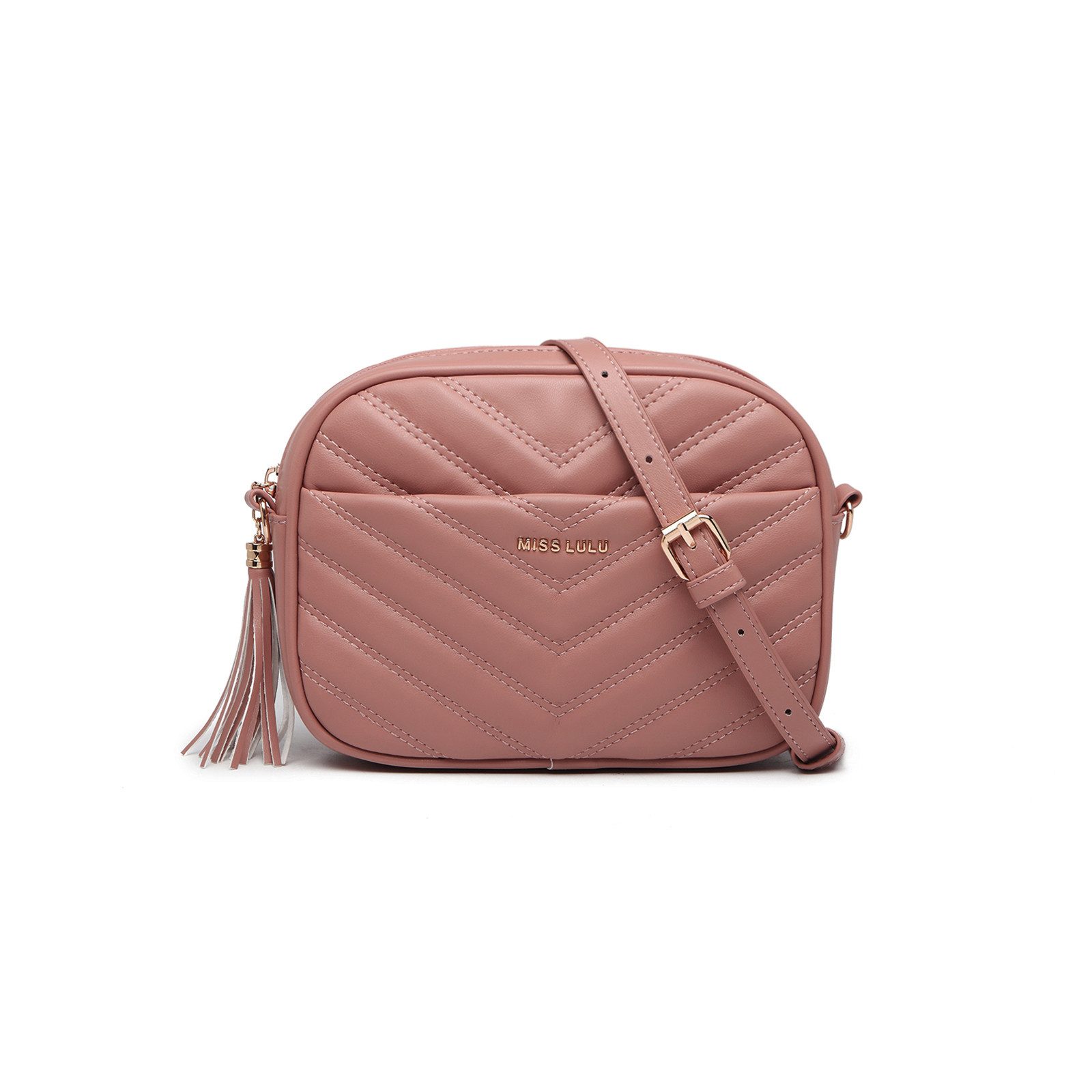 Schultertasche Umhängetasche Damen mit Goldener Hardware – Mittelgroße Crossbody Bag
