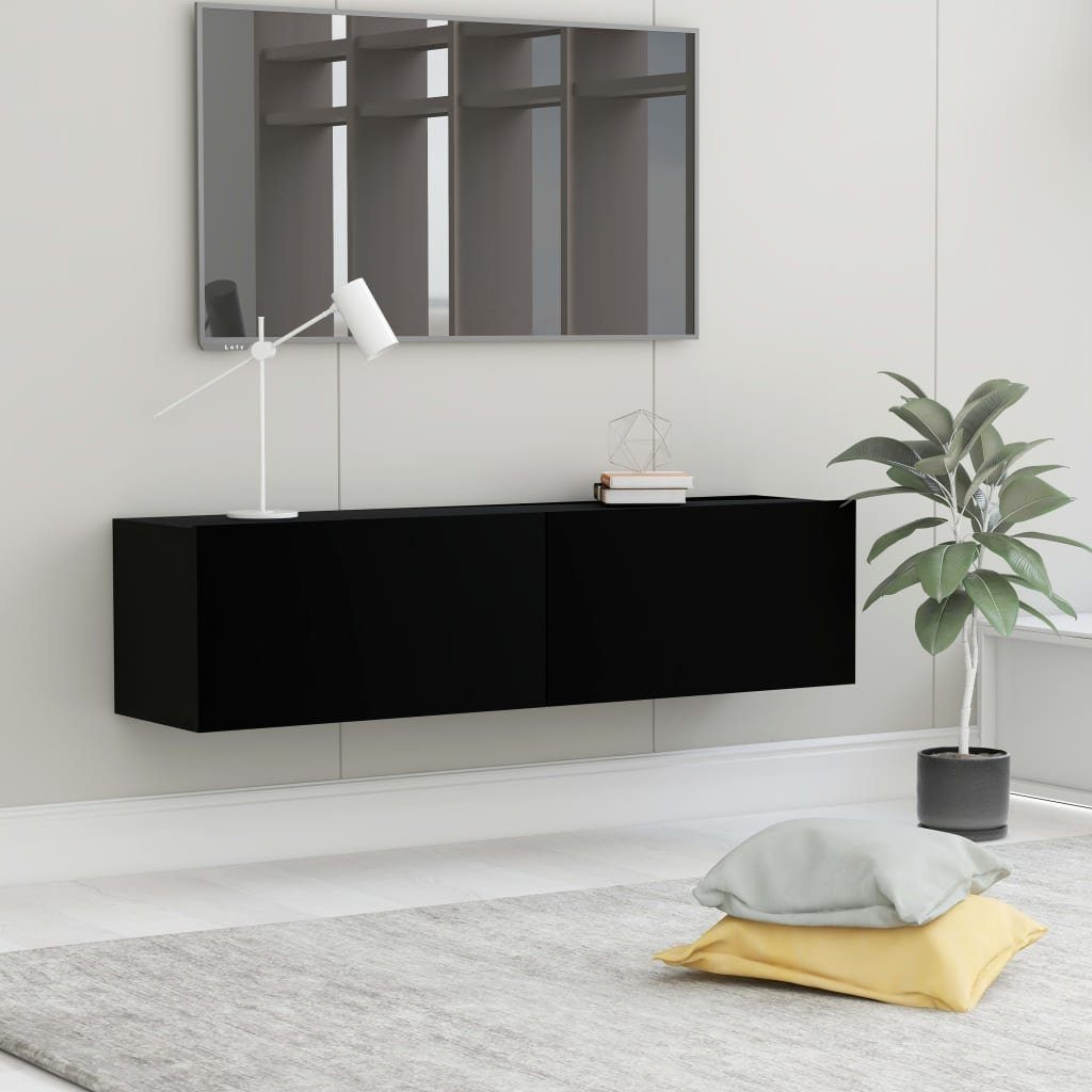 furnicato TV-Schrank Schwarz 120x30x30 cm Holzwerkstoff günstig online kaufen