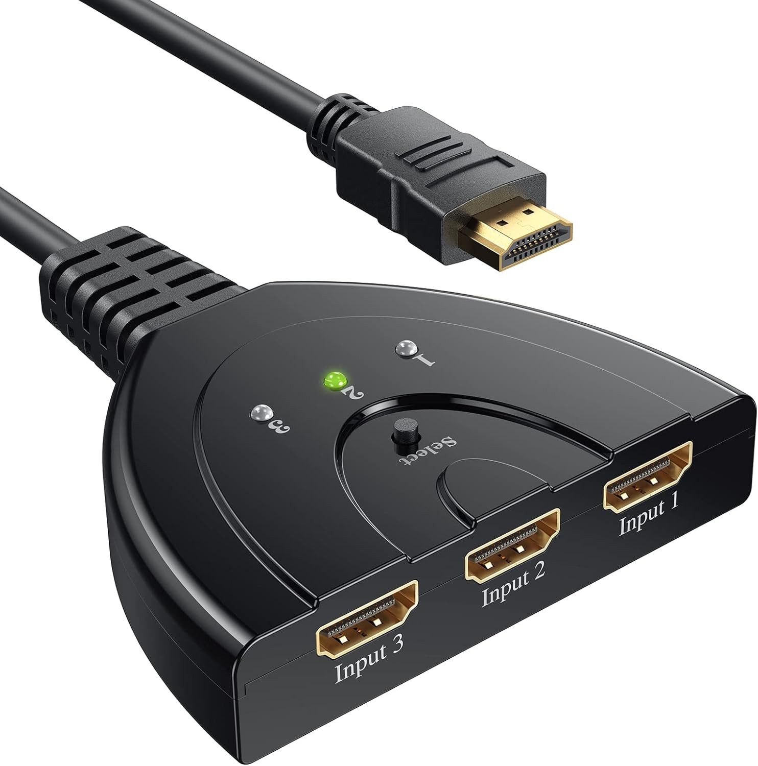 4K 3D Mini 3 Port HDMI kompatibler Switcher 3 in 1 Out Port Hub HDMI-Adapter