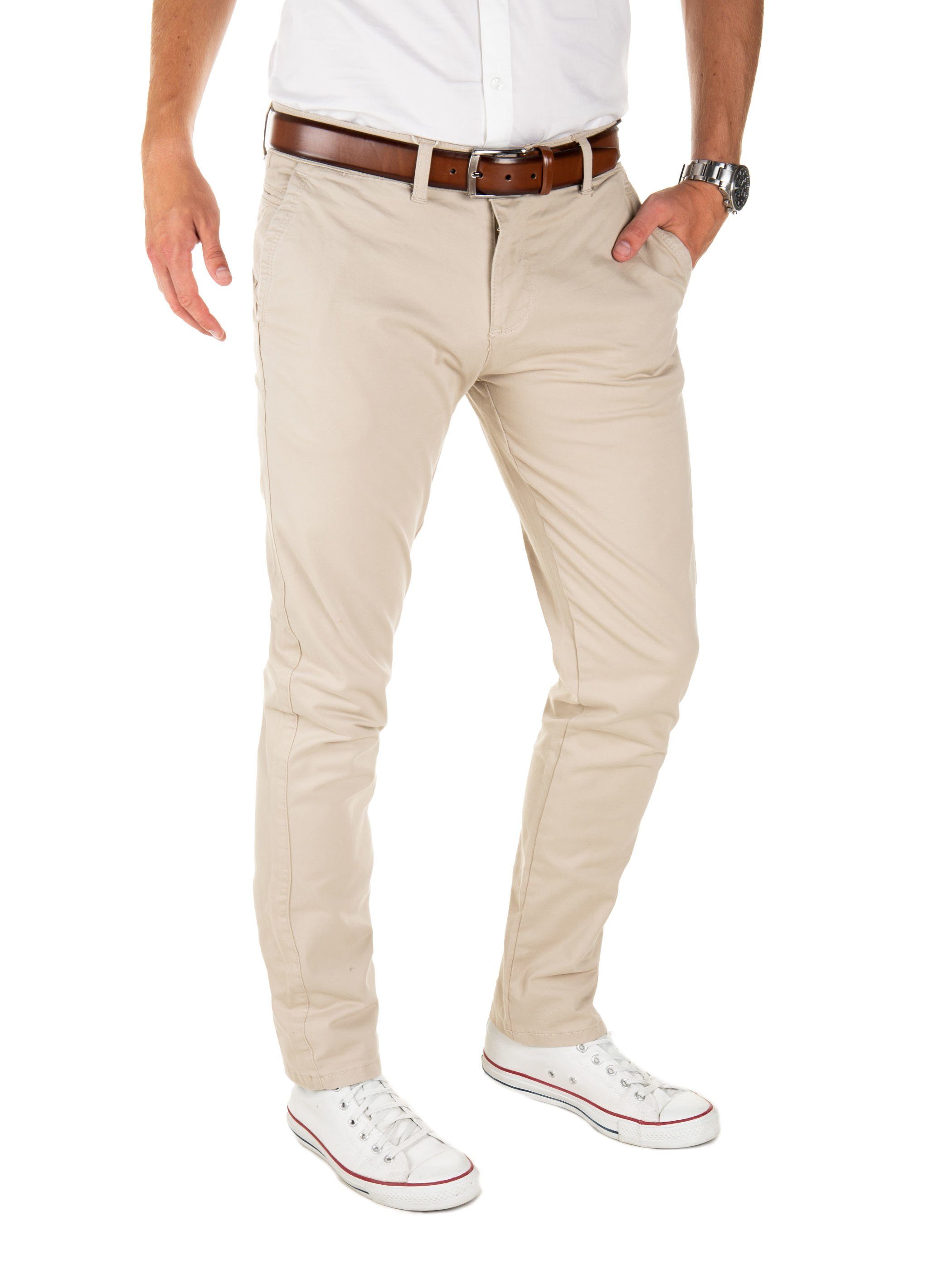 Yazubi Chinohose Modische Chino Hose Dustin von YAZUBI mit Gürtel bequeme Chinohose mit Gürtel