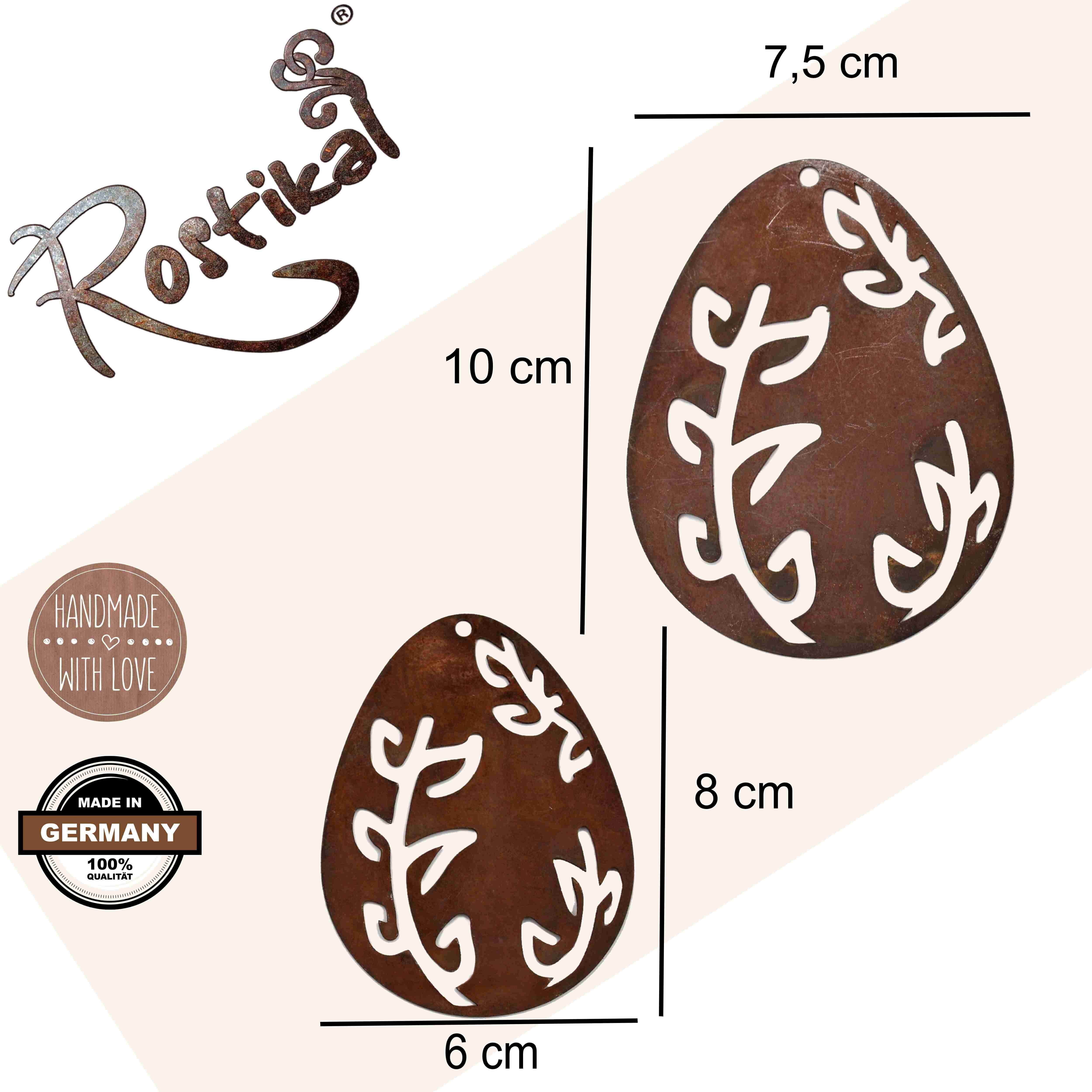 Rostikal Osterei Ranke Osterdeko zum hängen Fensterdeko (Set, 2tlg), im Set und handgefertig in der Manufaktur Rostikal