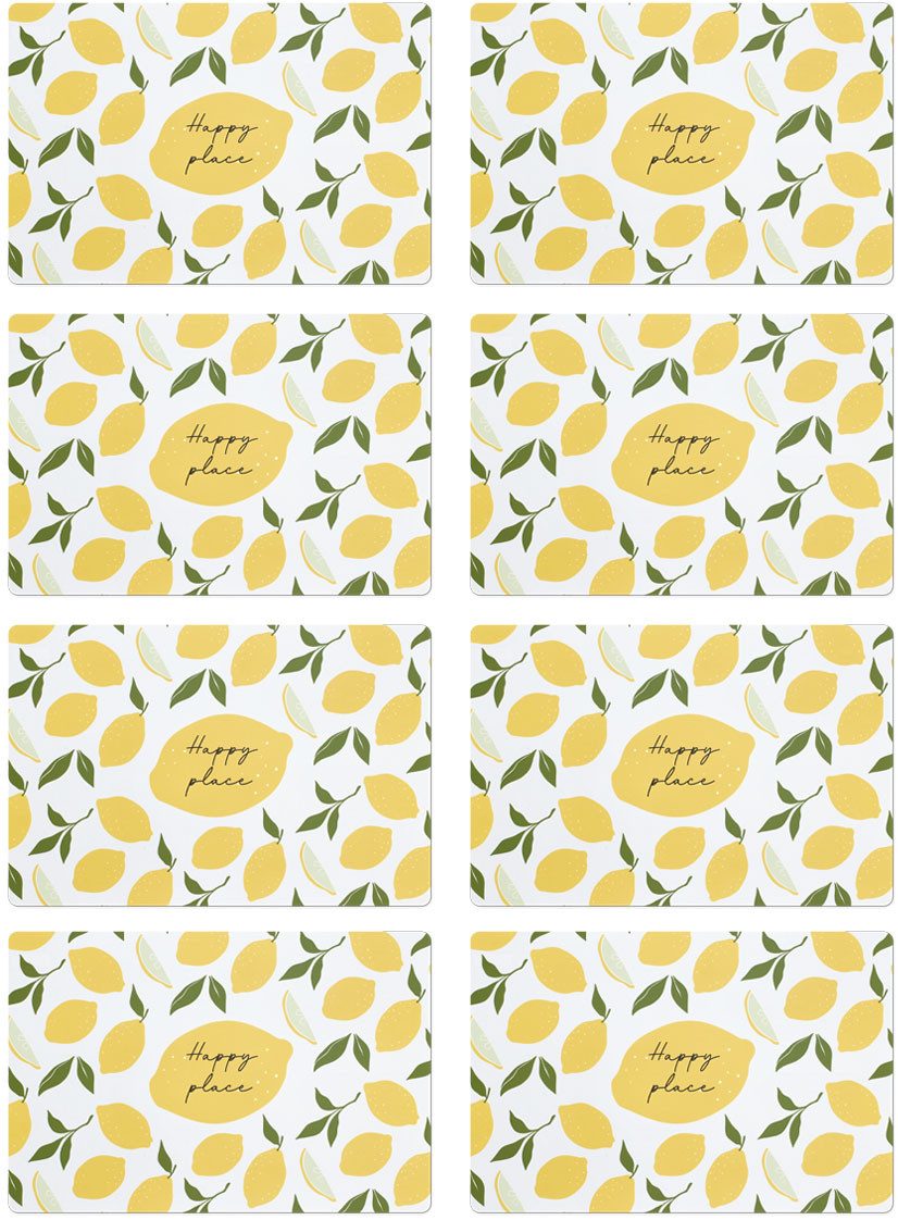 Zeller Present Platzset "Lemons", 8er Set, Kunststoff