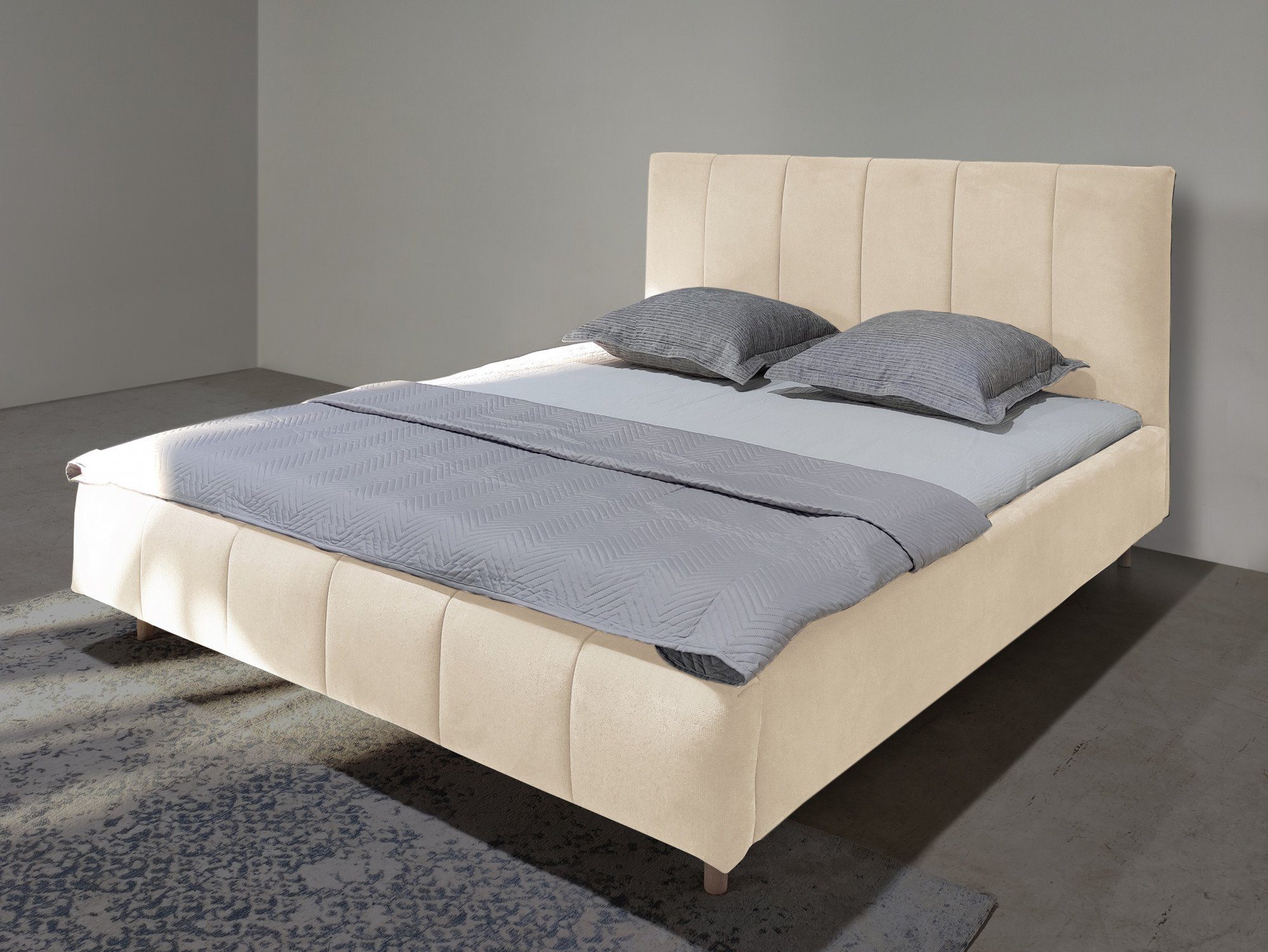 andas Polsterbett Muhos, mit gepolstertem Kopfteil, inkl. Lattenrost
