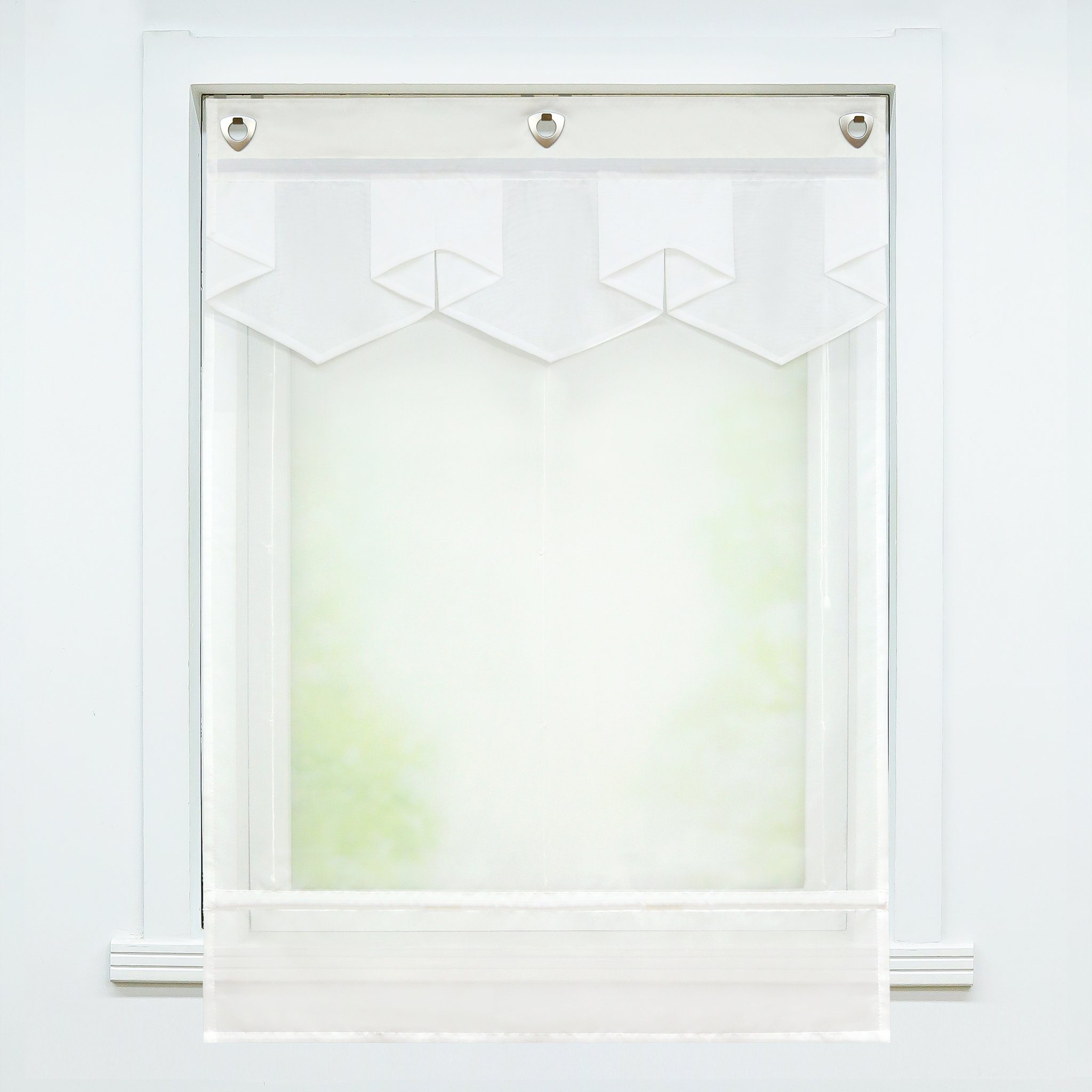 Delien Raffrollo Anita, mit Hakenaufhängung, Voile mit farbigem Abschluss günstig online kaufen