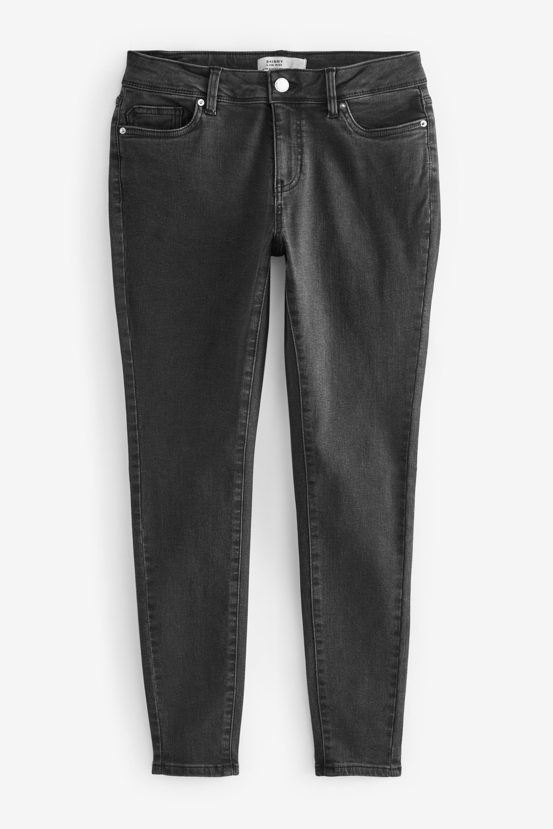 Low Skinny-fit-Jeans Skinny Washed Black Rise Jeans (1-tlg) Next