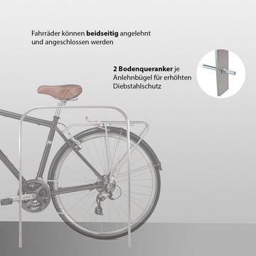 TRUTZHOLM Fahrradständer Fahrradanlehnbügel Anlehnständer Fahrradparker Edelstahl 5er 117x80cm