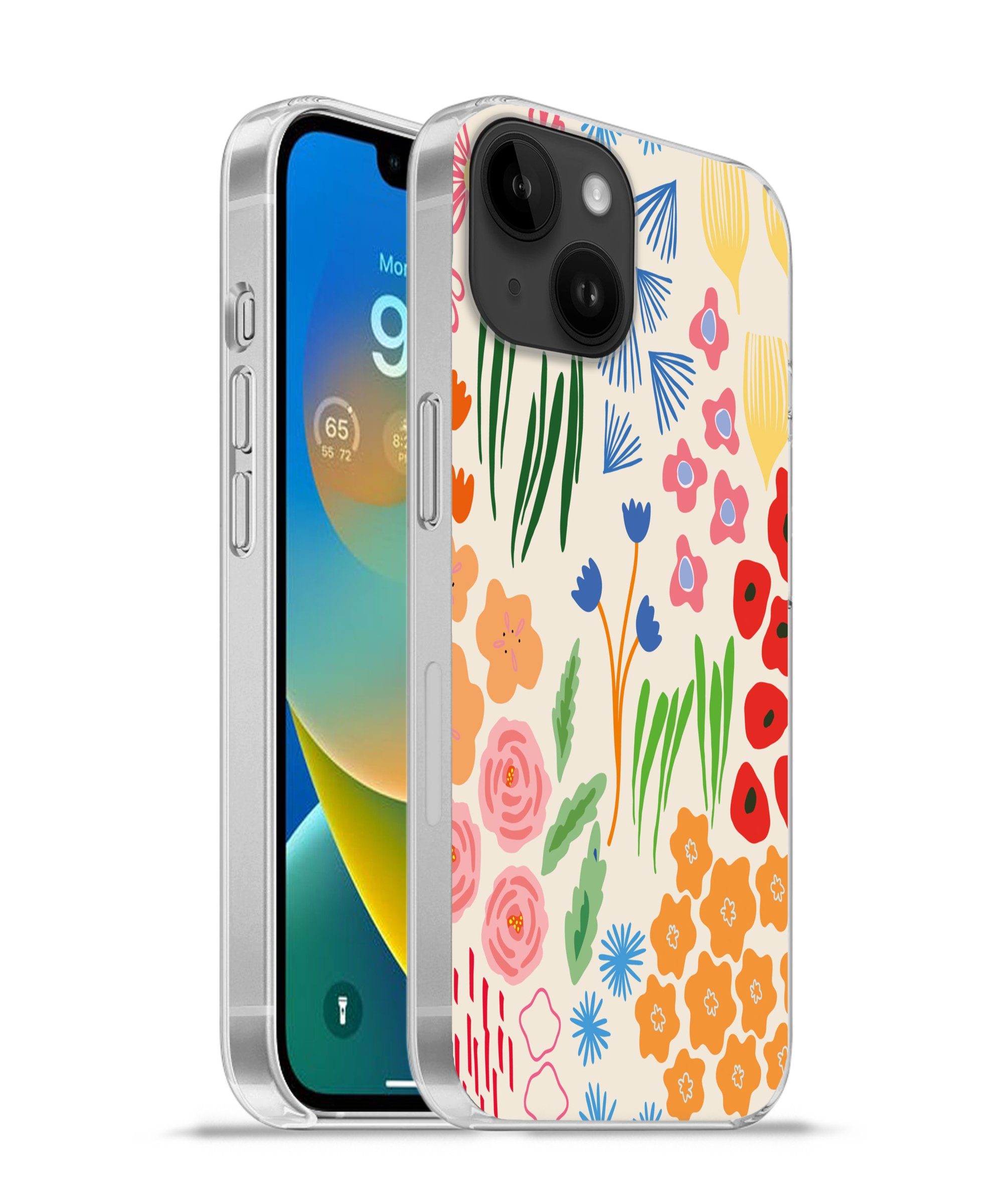 MuchoWow Handyhülle für Apple iPhone 14 Blumen - Muster - Feldblumen, Smartphone-Bumper, Print, Handy Schutzhülle Dünn