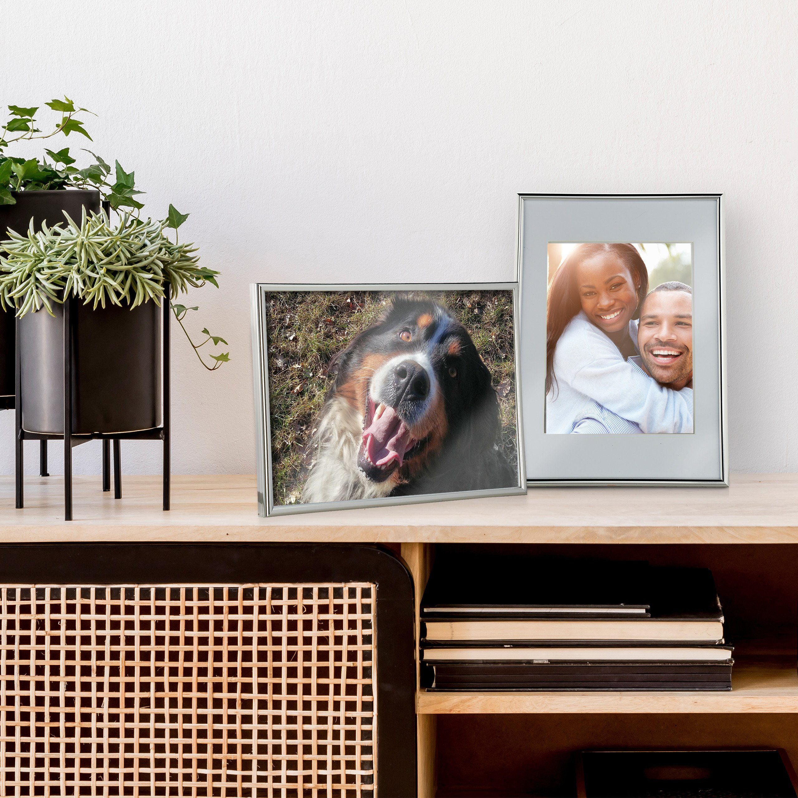 relaxdays Bilderrahmen 2er Set A4, Silber günstig online kaufen