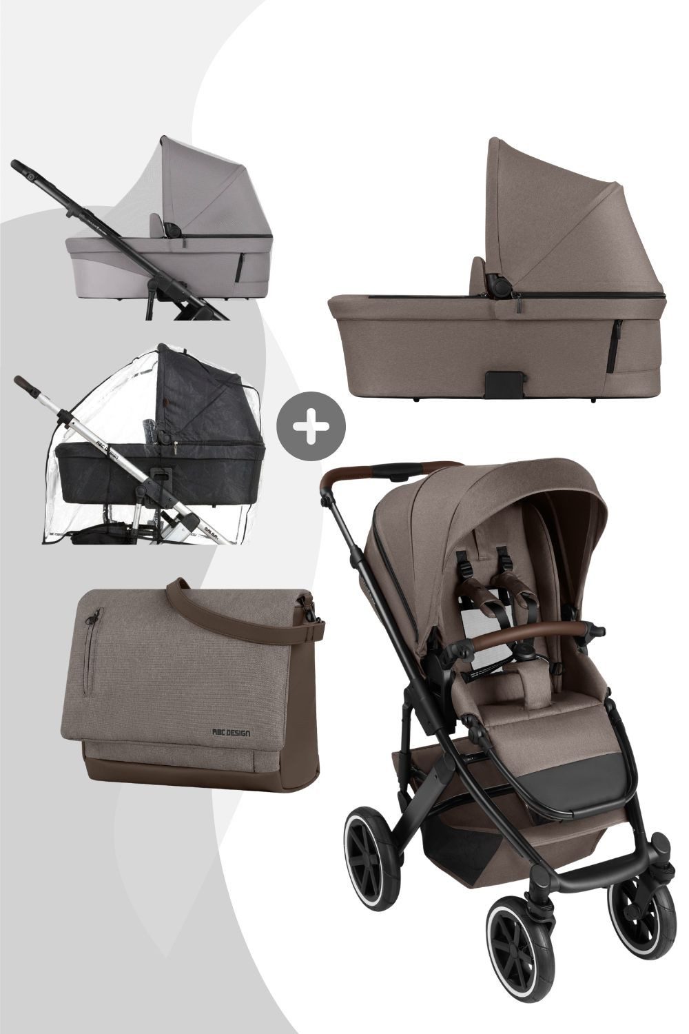 ABC Design Kombi-Kinderwagen Salsa 5 Air Kombikinderwagen inkl. Zubehör Set, Ab Geburt bis ca. 4 Jahre, Babywanne und Sitzeinheit