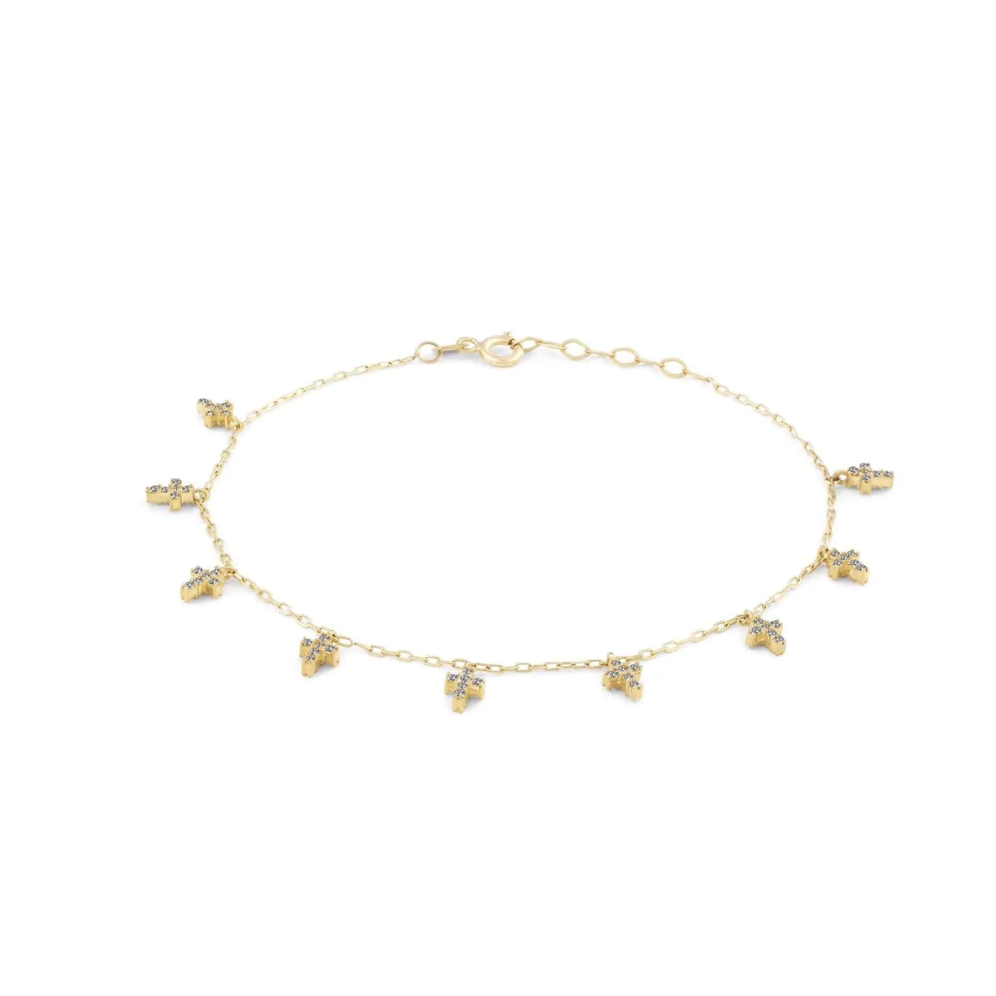 Charm-Armband 375er Gold Armband – Kreuzarmband, elegant & bedeutungsvolles Geschenk