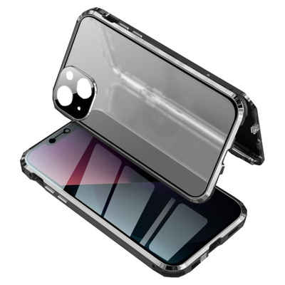 Wigento Handyhülle Beidseitiger 360 Grad Privacy Magnet / Glas Case Bumper für Apple iPhone 13 Handy Tasche Case Hülle Cover New Style