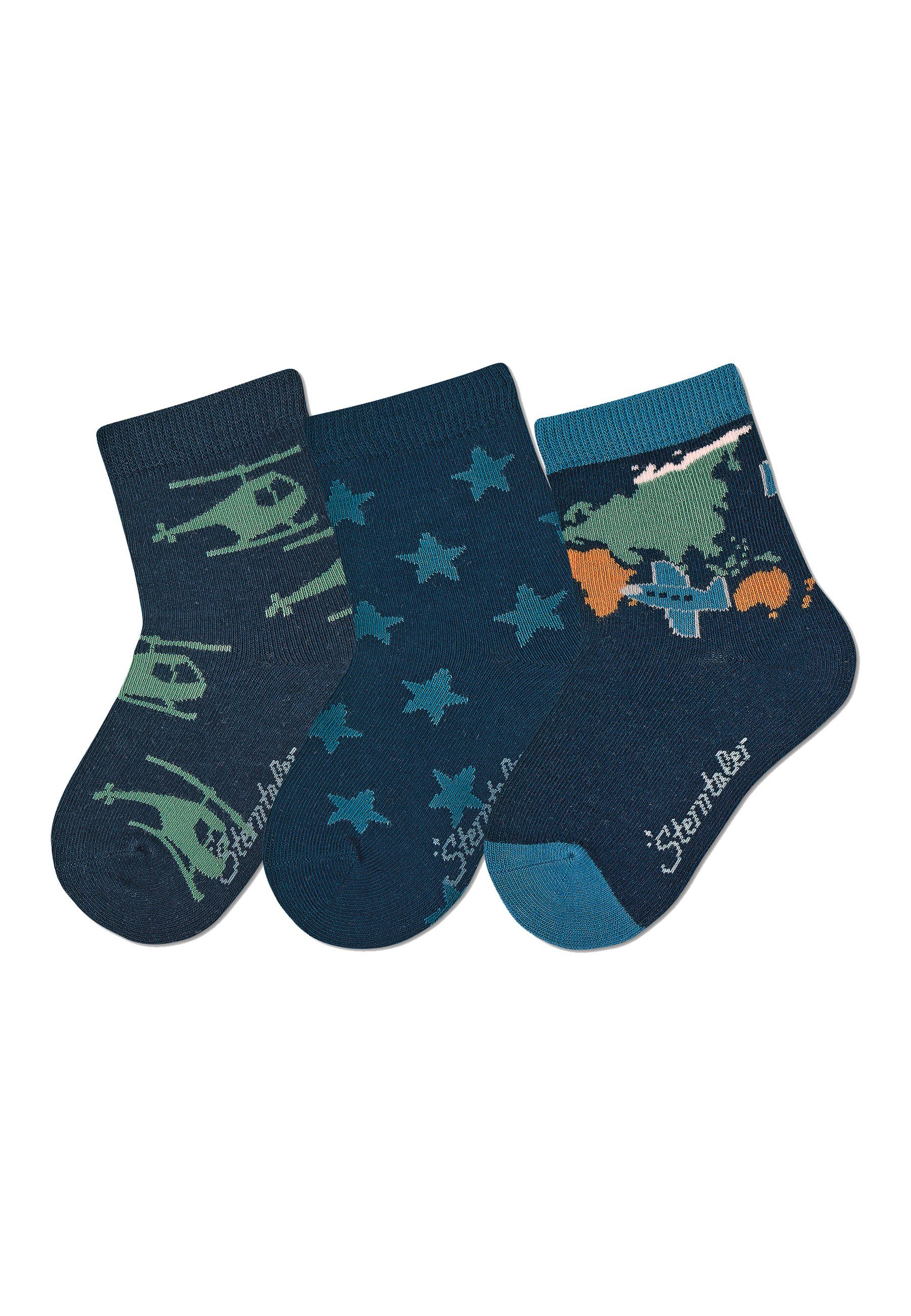 Sterntaler Jungen Socken 3er Pack - Sport Socken Lang Mit Fußball Motiven