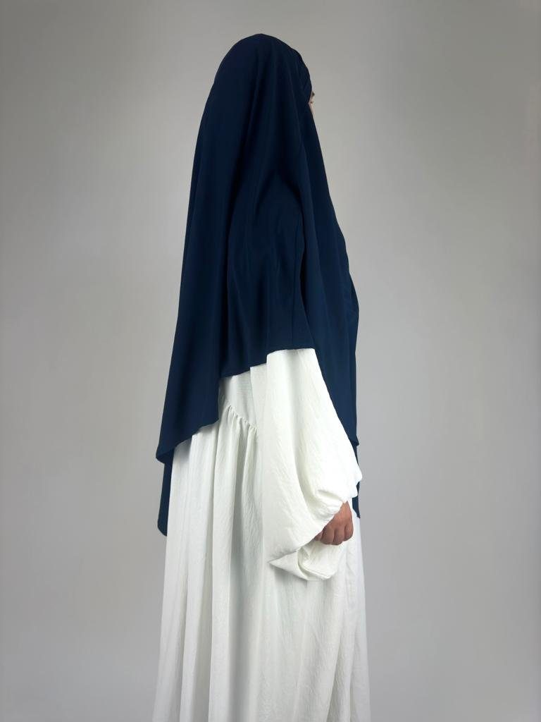 Aymasal Kopftuch Einlagiger Hiba Seide Seide Medina Mode islamische Marineblau Medine Khimar