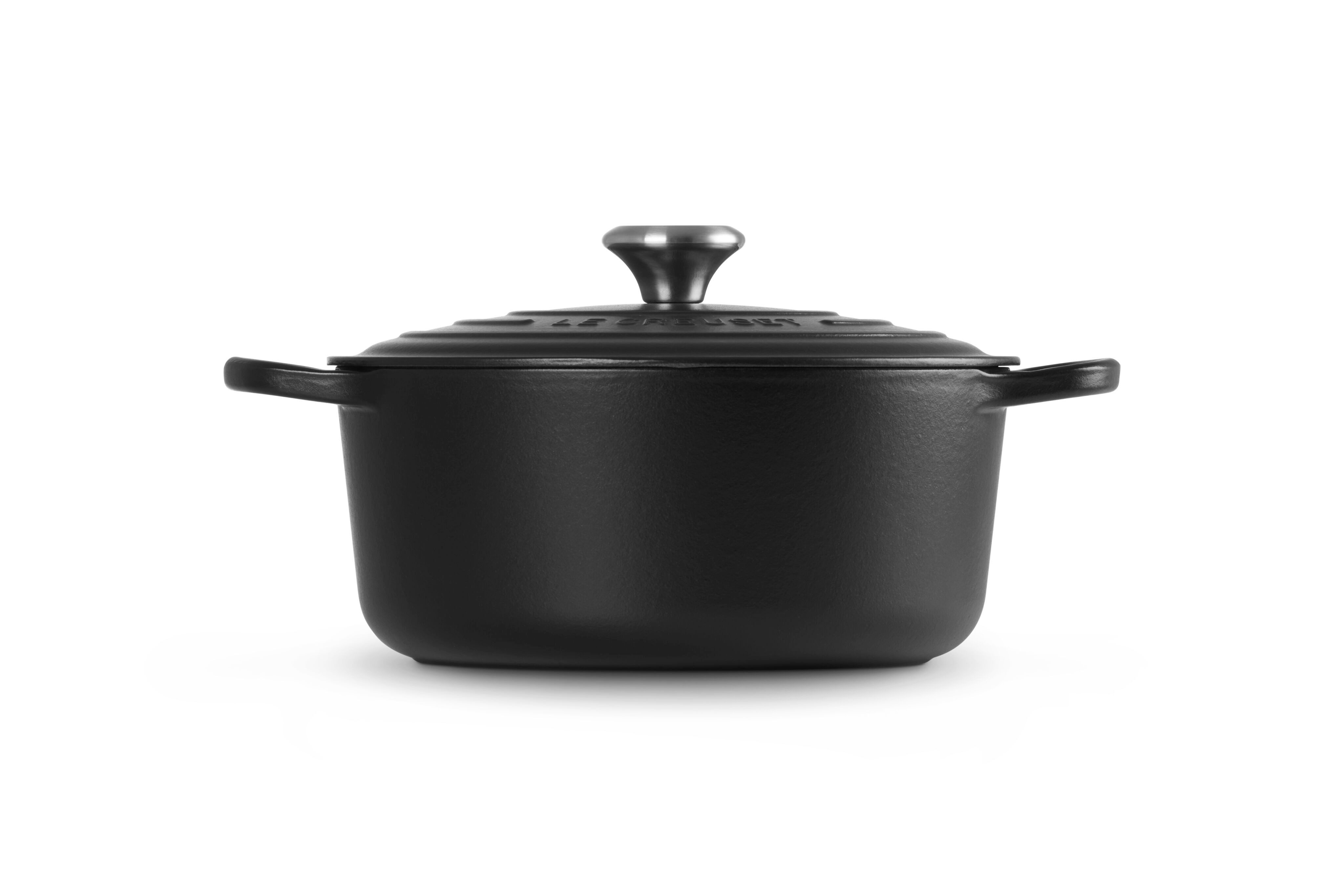 LE CREUSET Bräter Signature Gusseisen-Bräter, Gusseisen, Rund, Ø 26 cm, 4,2 l, 5,14 kg, Schwarz, 21177260000430