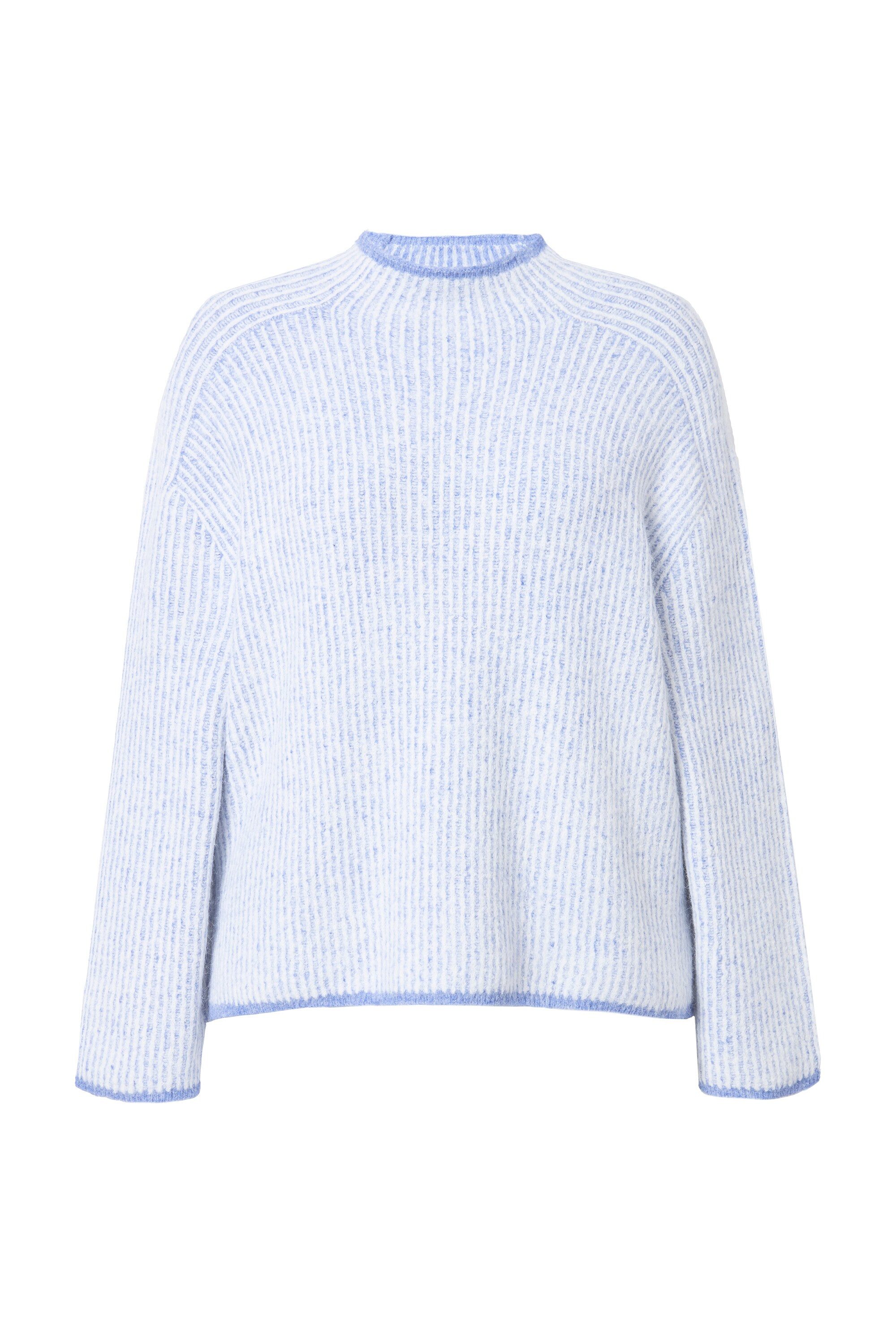 Ulla Popken Strickpullover Pullover Streifen Stehkragen Langarm günstig online kaufen