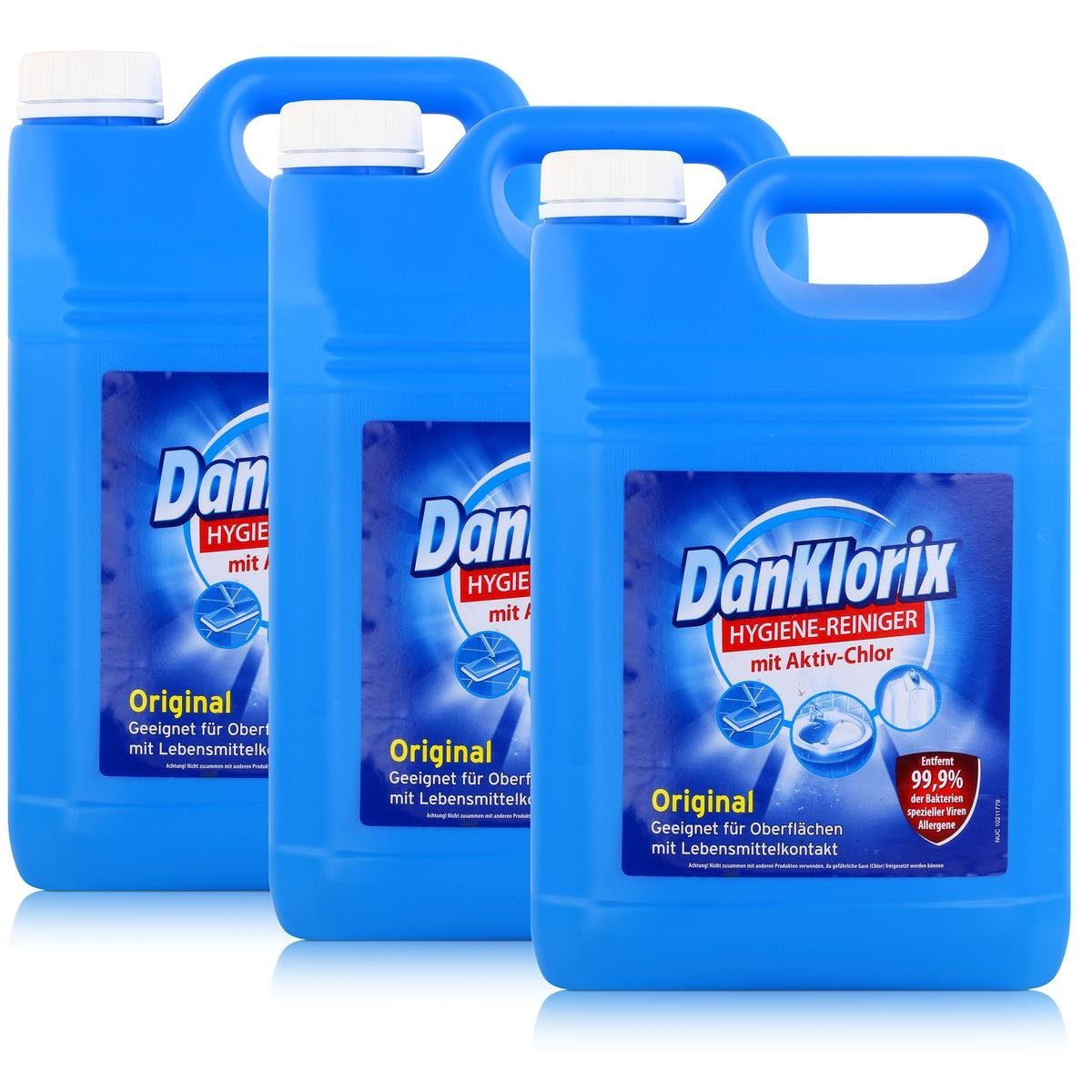 DanKlorix DanKlorix Hygiene-Reiniger Original mit Aktiv-Chlor 5L (3er Pack) Allzweckreiniger