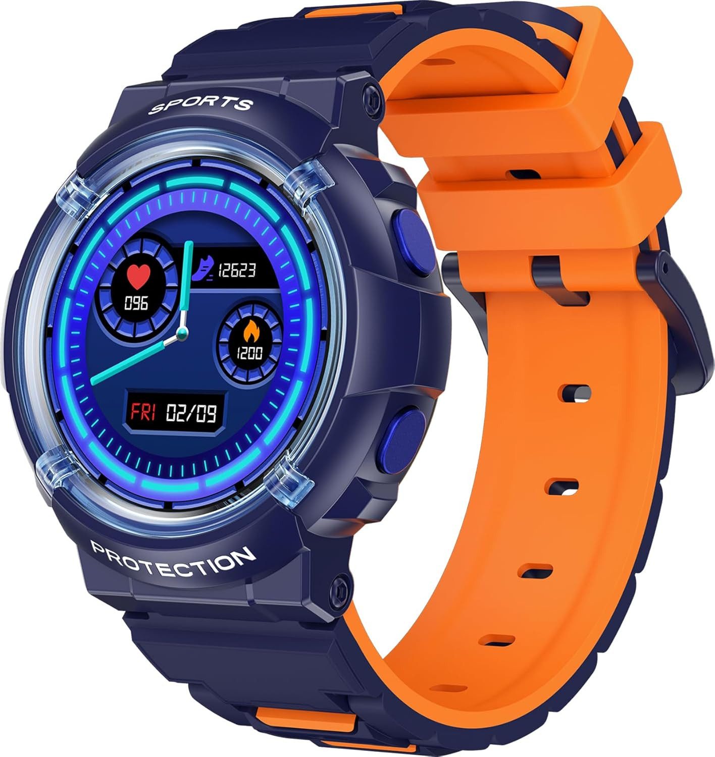 findtime FSHTWY19Blue Smartwatch (2,5 cm, sim-karte), Kinder Smartwatch mit Runddisplay für Gesundheit Bewegung