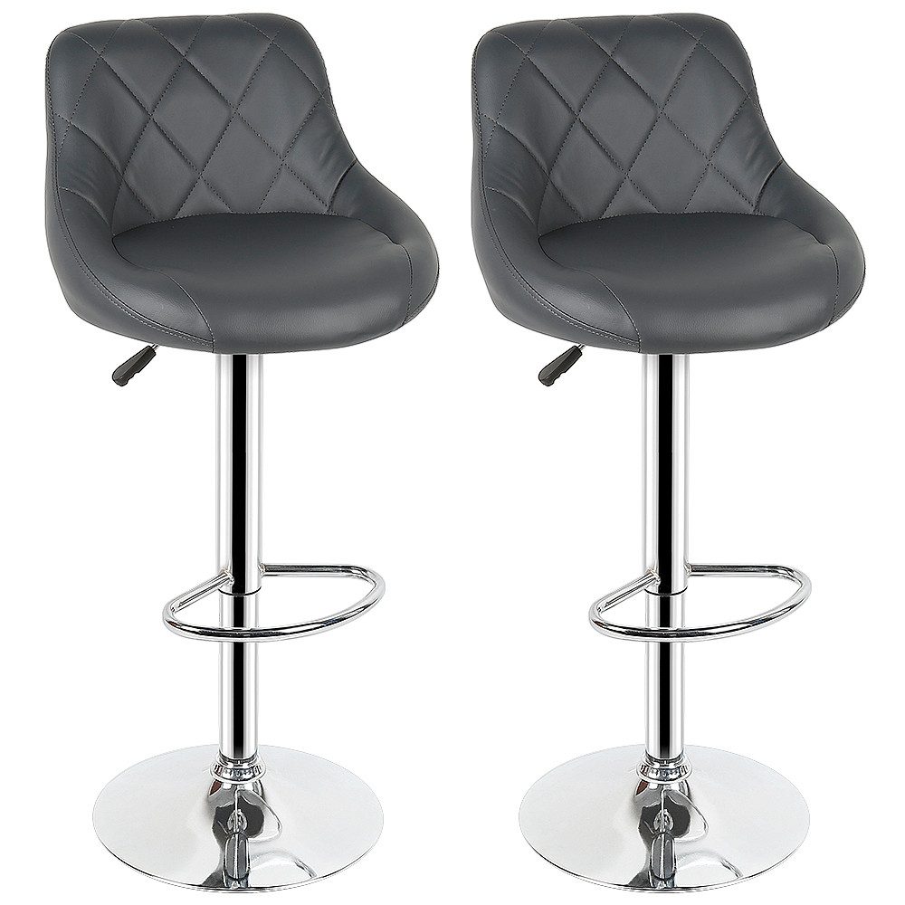 JEOBEST Barhocker (2er Set), Barstuhl mit Fußstütze Höhenverstellbar Kunstleder, 360°Drehbar