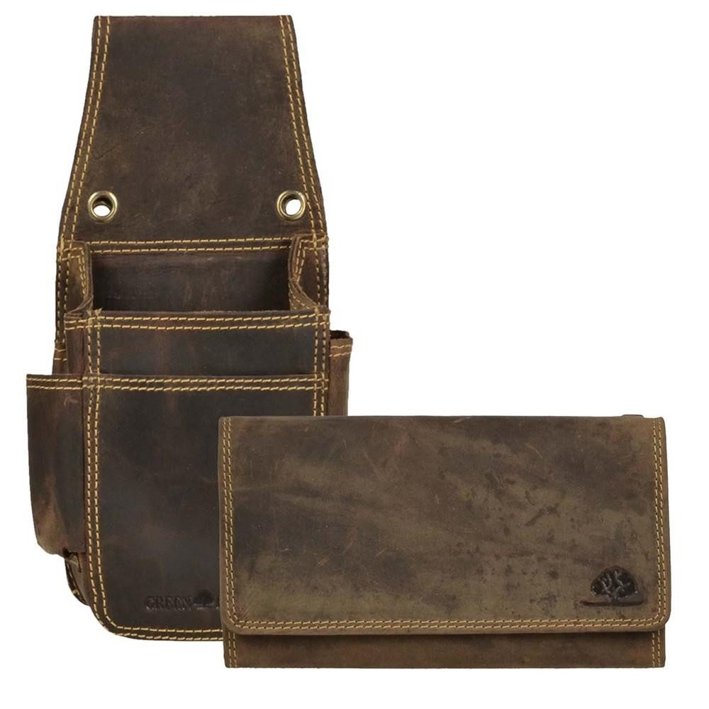 Greenburry Kellnerbörse Vintage (3-tlg), Profi-Set, Kellnertasche + Börse, Holster extra stark