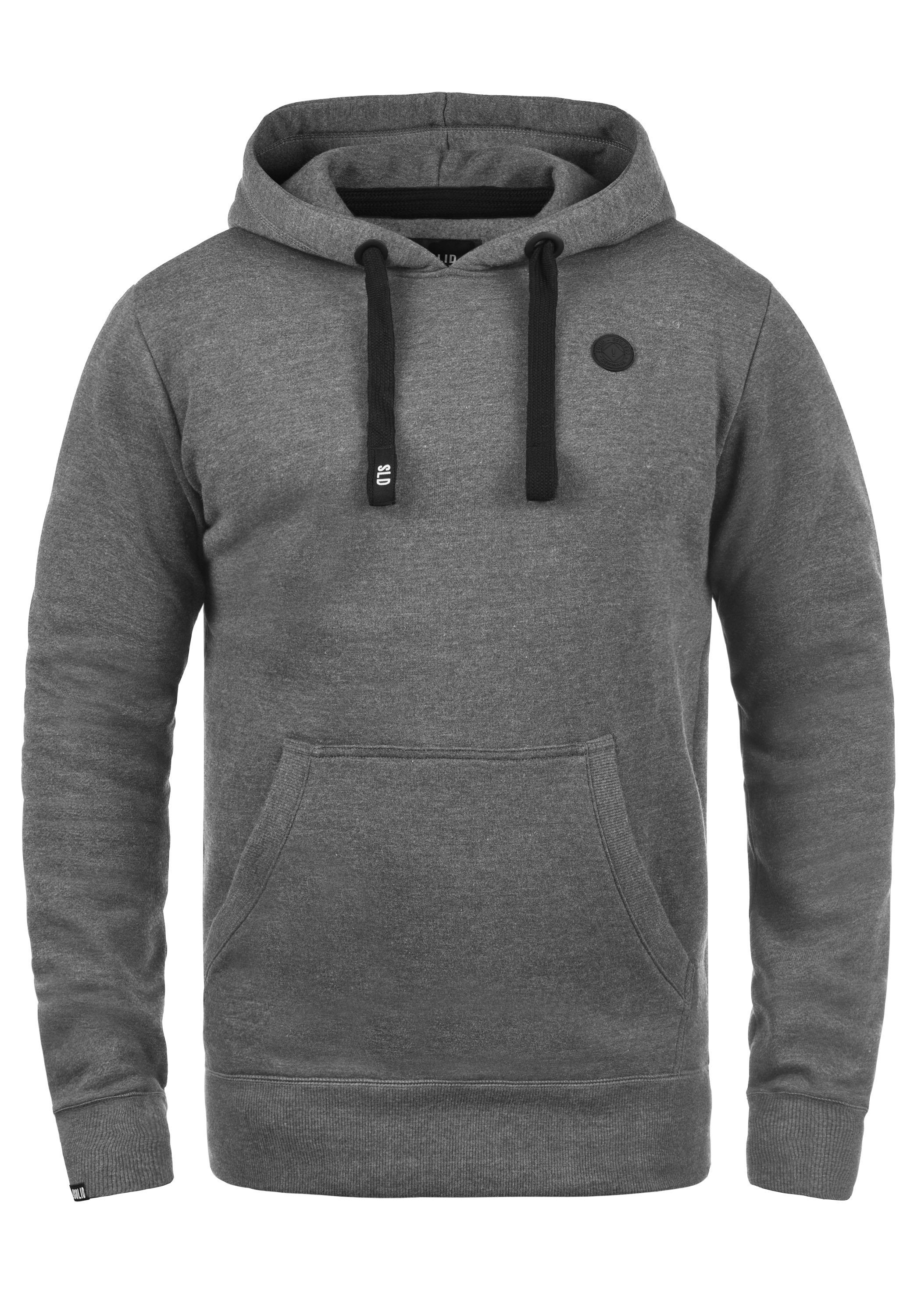 Solid Hoodie SDBeno Melange mit Kängurutasche (8236) Grey Kapuzensweatshirt