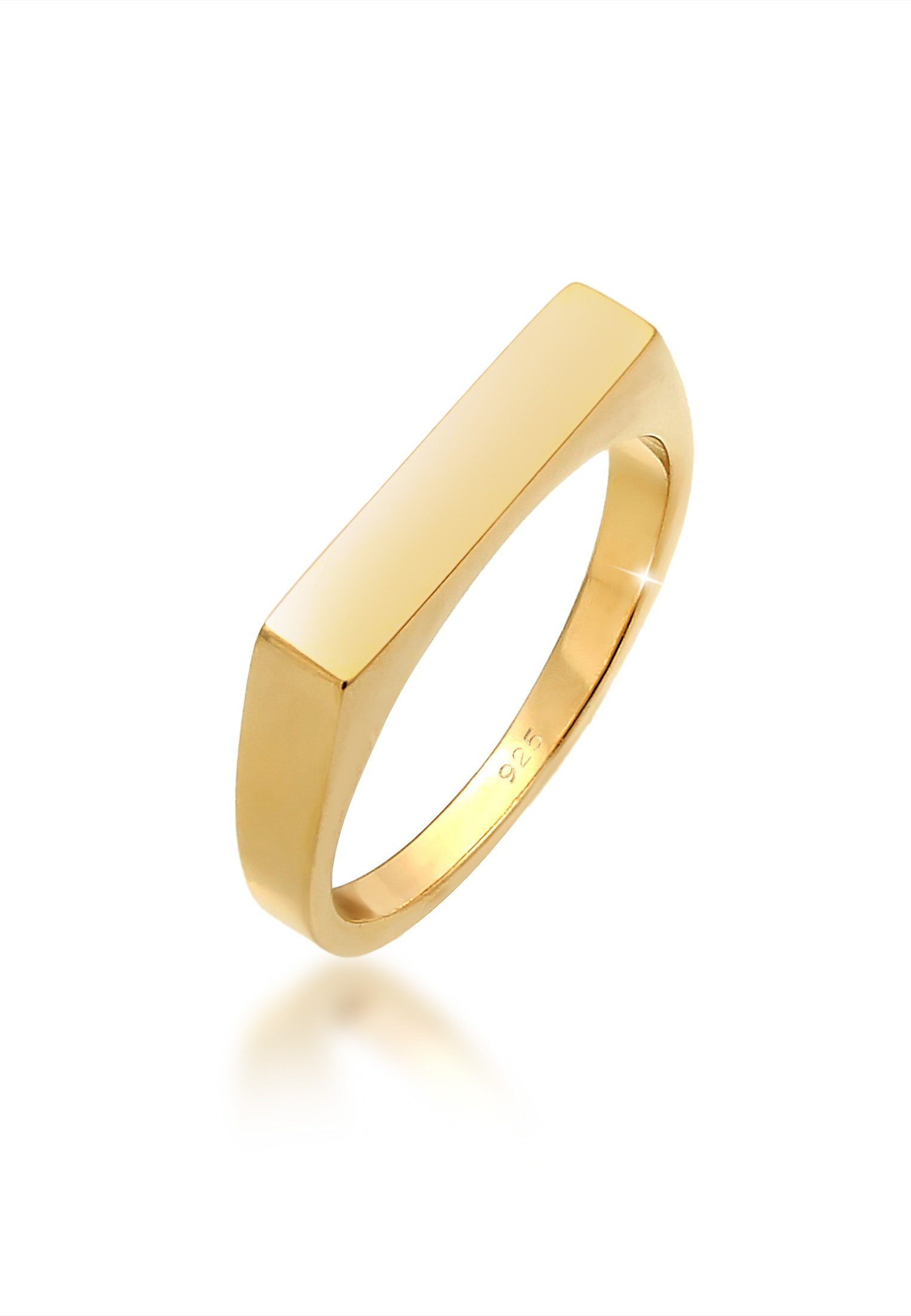 Elli Siegelring Siegelring Rechteck Pinky Ring 925 Silber Gold | Silberringe