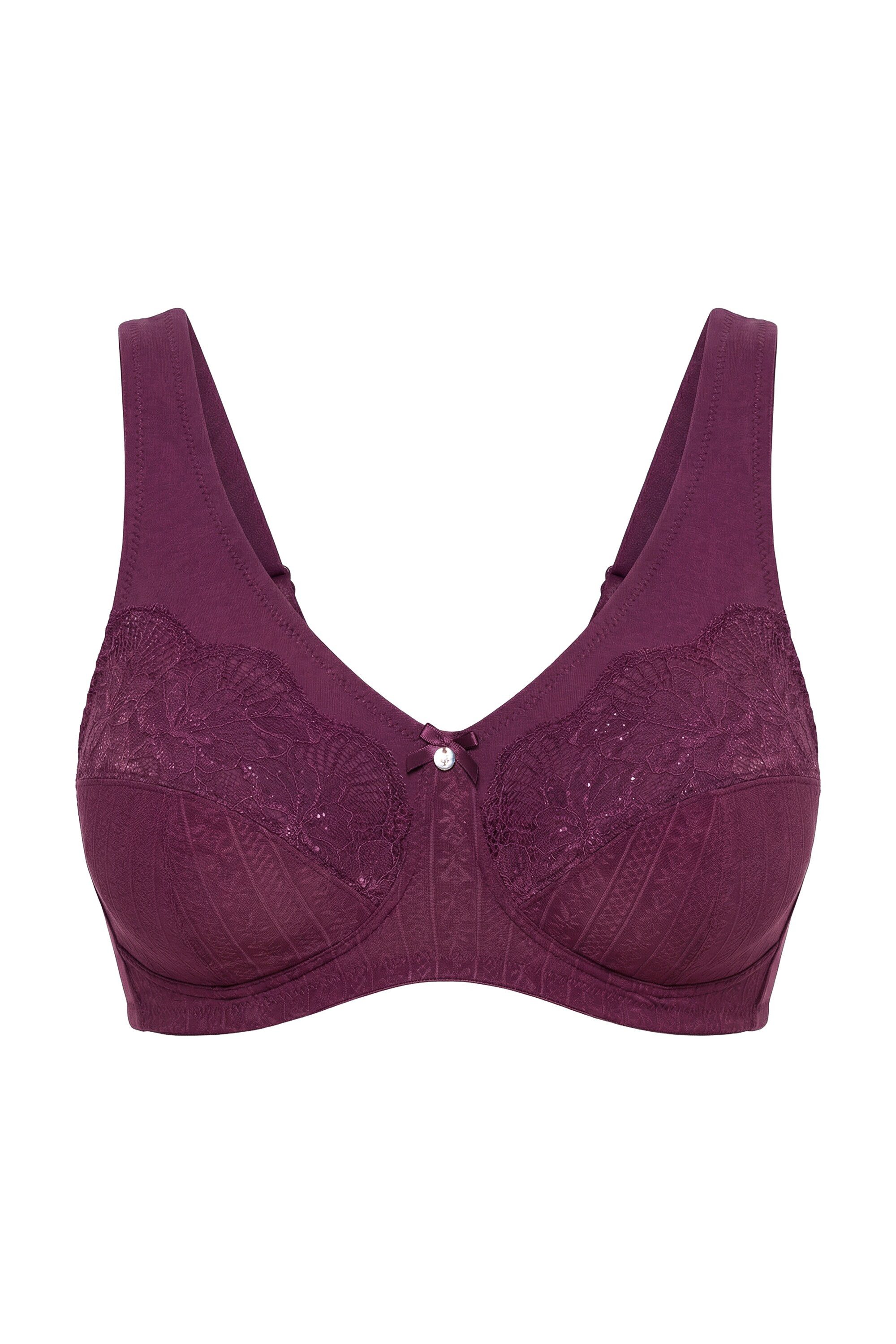 Ulla Popken Entlastungs-BH Entlastungs-BH Jacquard Spitze ohne Bügel