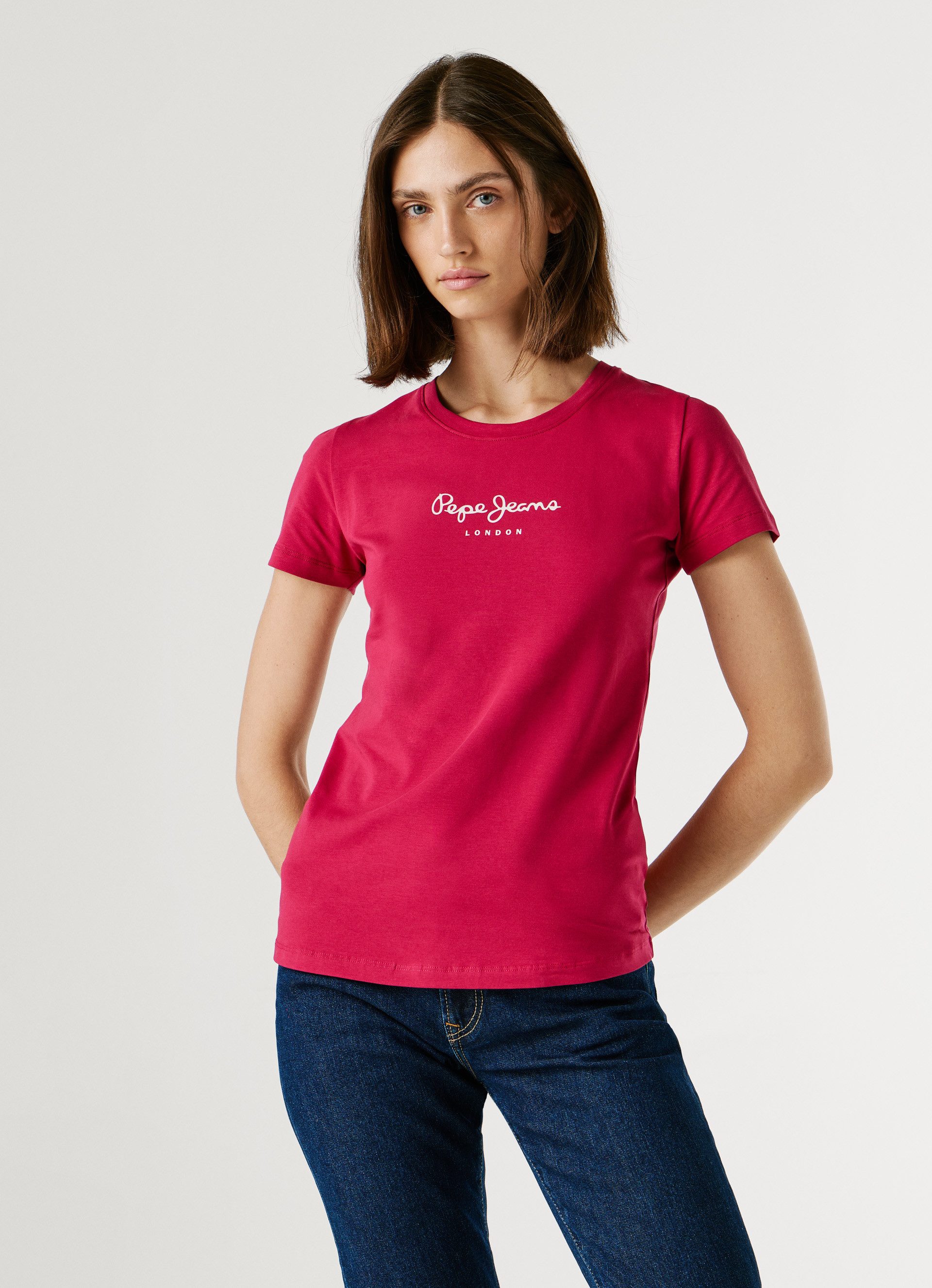 Pepe Jeans T-Shirt NEW VIRGINIA mit Logo-Print