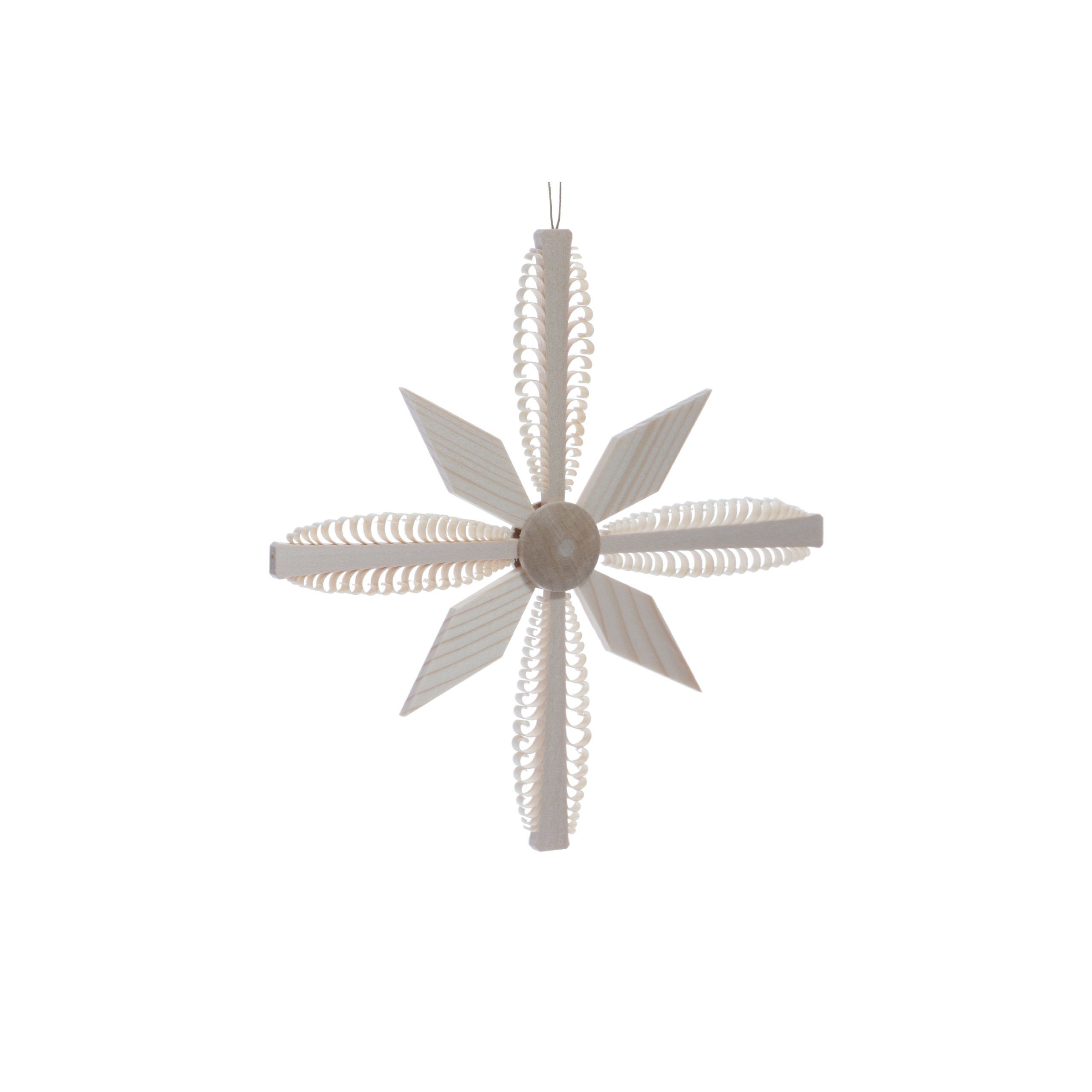 Christbaumschmuck Christbaumschmuck Spanstern natur 4 große Bäumchen u. 4