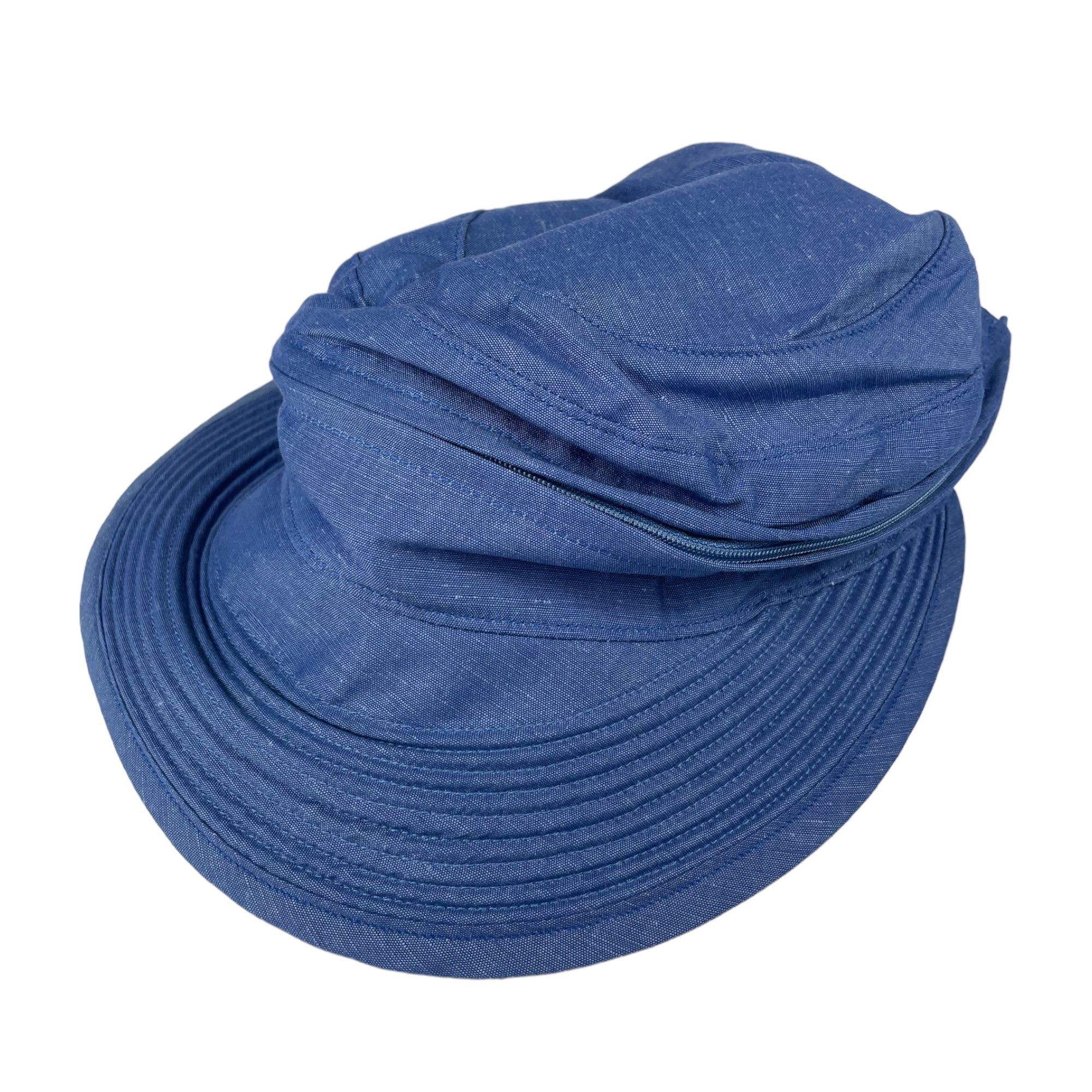 Taschen4life Sonnenhut Visor Cap 2in1 Sonnencap Basecap & Sonnenschutz in Einem, unisex, aus Leinen