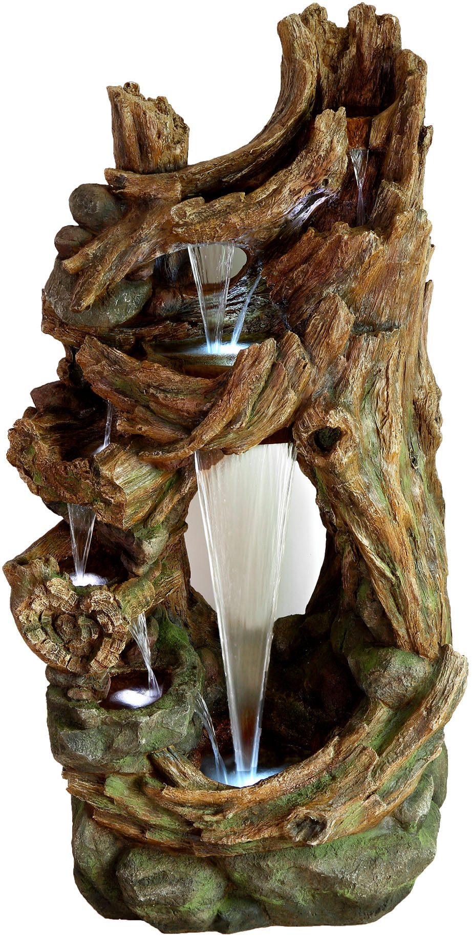 AcquaArte Gartenbrunnen Wasserfall KALLONI, Komplettset mit LED-Beleuchtung, Pumpe und Anschlussmaterial