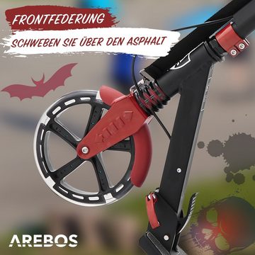 Arebos Tretroller Cityroller Tretroller mit LED Reifen, höhenverstellbar, klappbar