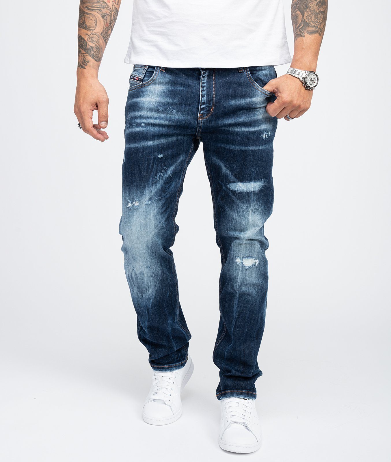 Rock Creek Regular-fit-Jeans Herren Jeans Stonewashed günstig online kaufen