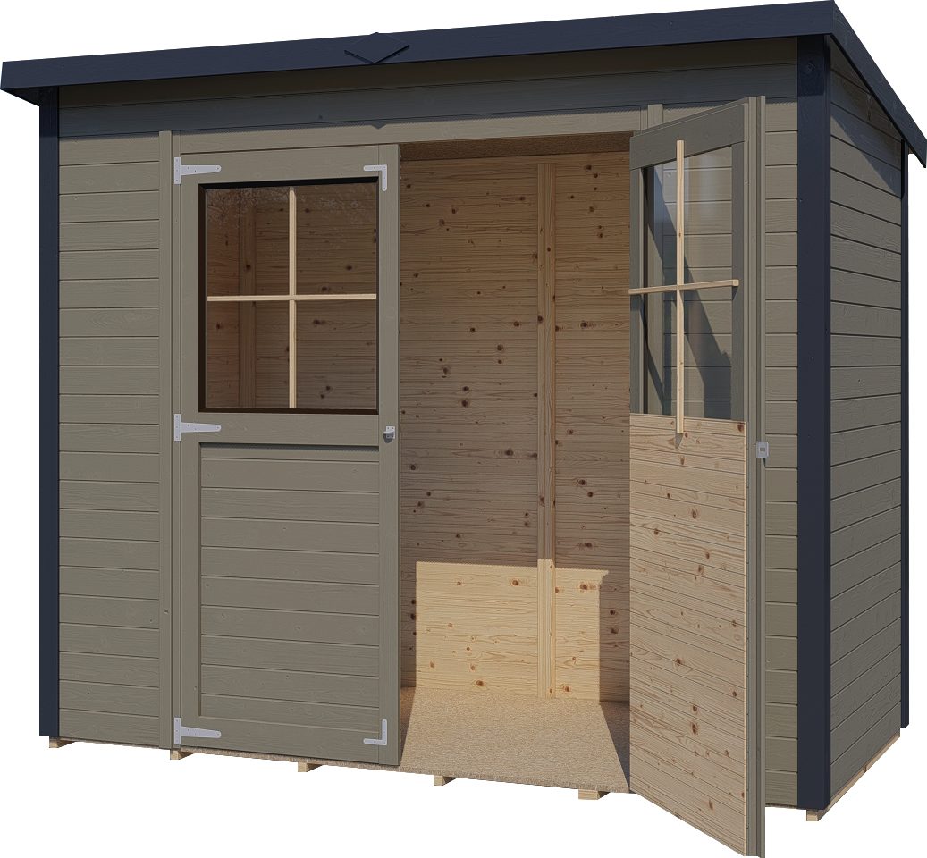 BERTILO Gartenhaus Einfach 2 beigegrau, BxT: 252x140 cm