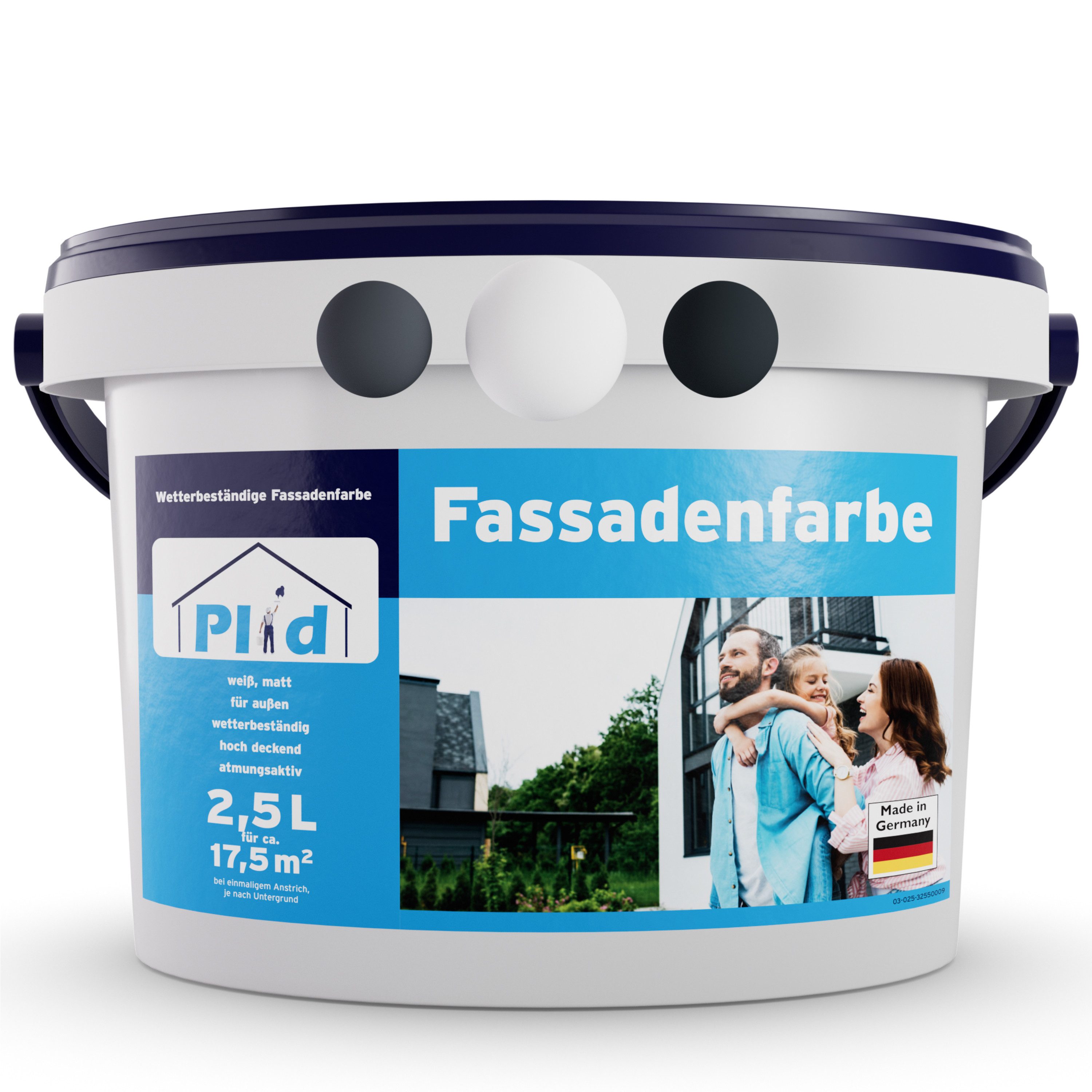plid Fassadenfarbe Farbe für Fassaden Außen Wetter & UV-beständig / Hochwertig, Schnelltrocknend