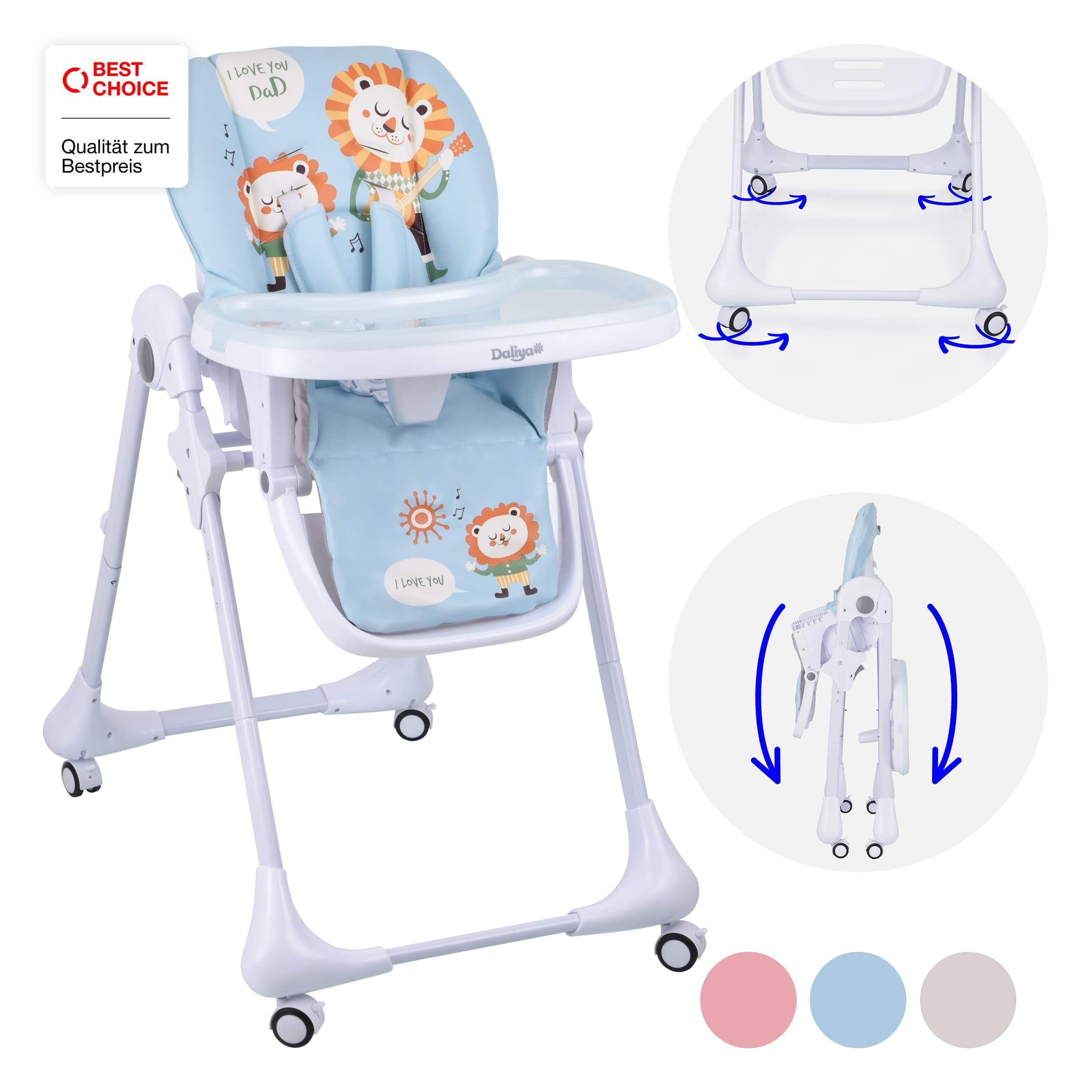 Hochstuhl SITONMI 3in1 Kinderhochstuhl & Babyliege, extra breite Rückenlehne