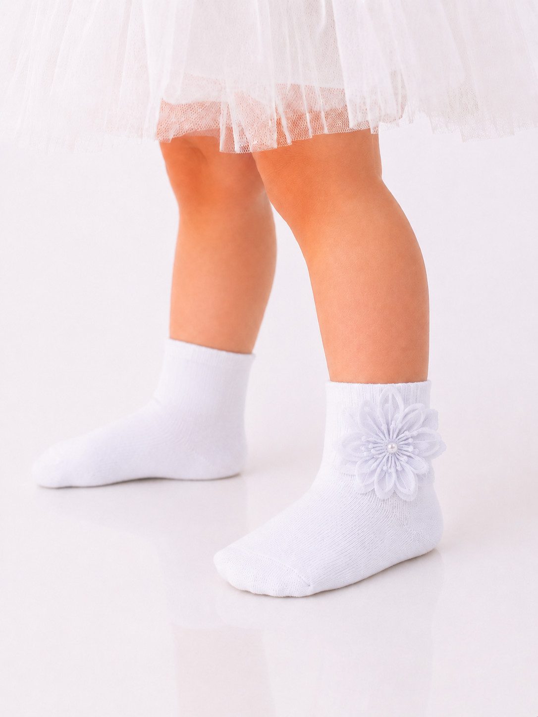 Socken Baby und Kinder Socken festlich für Taufe Geburtstag in Weiß Strümpfe