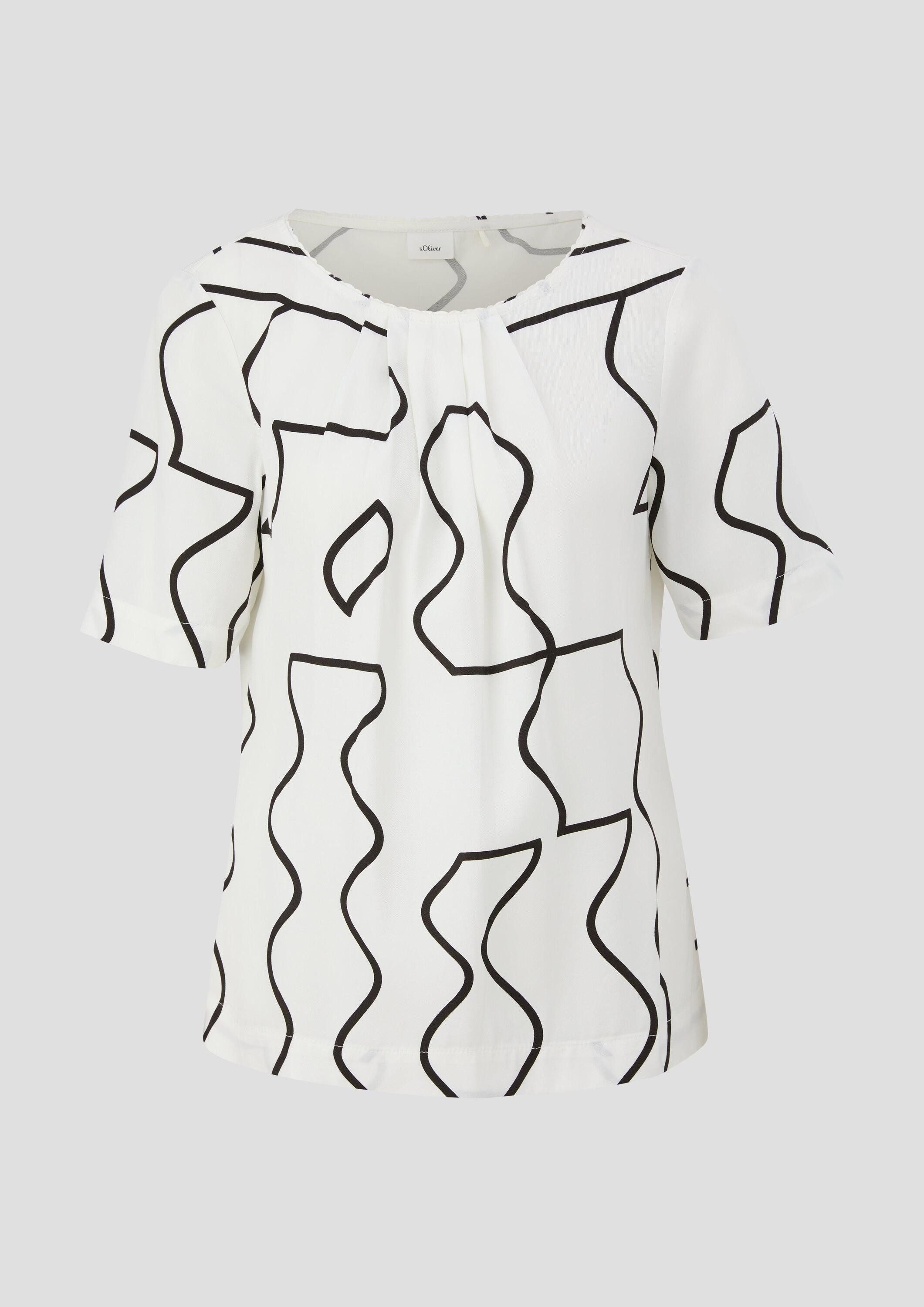 s.Oliver Kurzarmbluse Bluse Bluse aus Viskose
