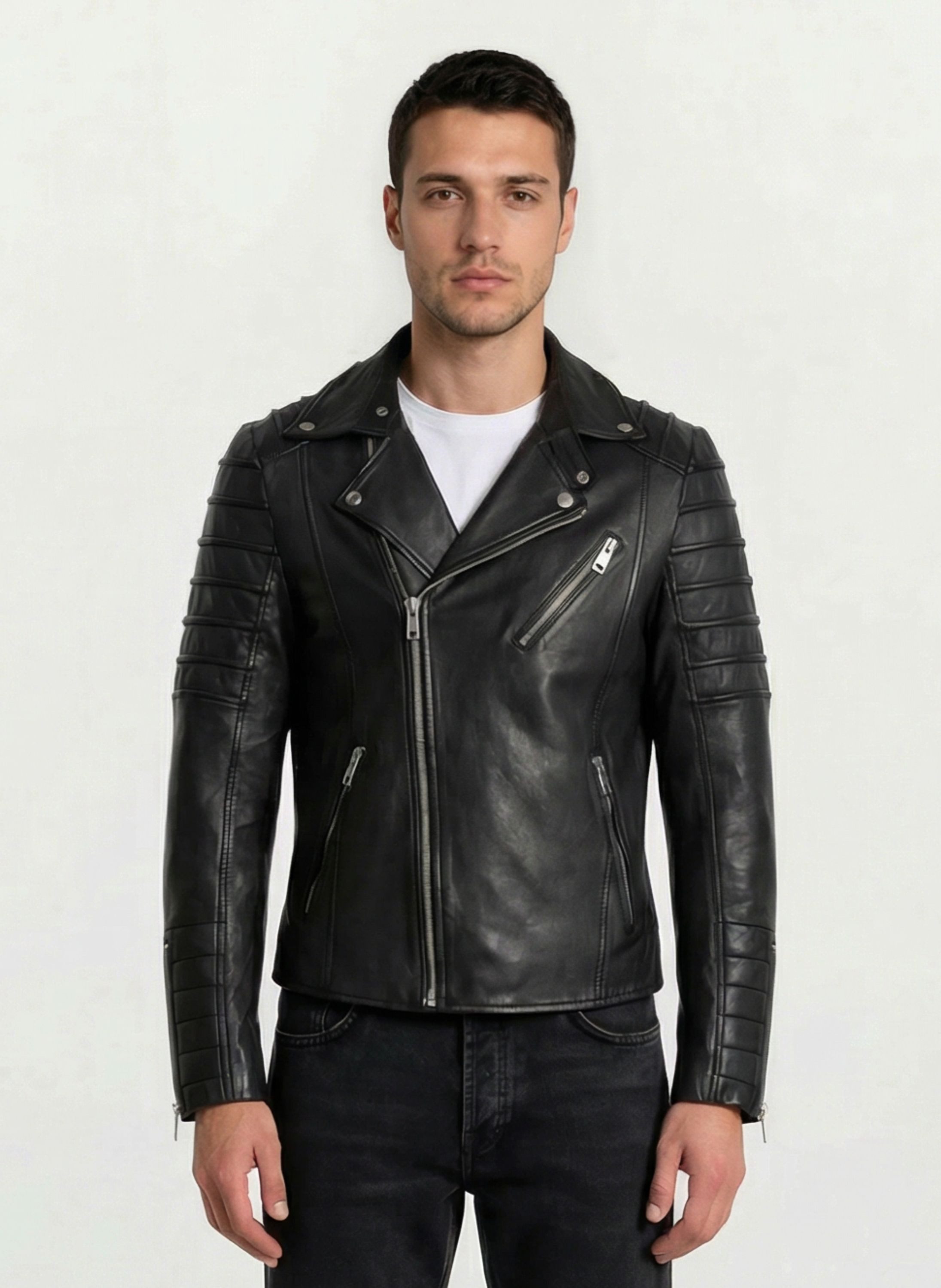 trueprodigy Lederjacke John Mit Paspelierung an Schultern und Ärmeln günstig online kaufen