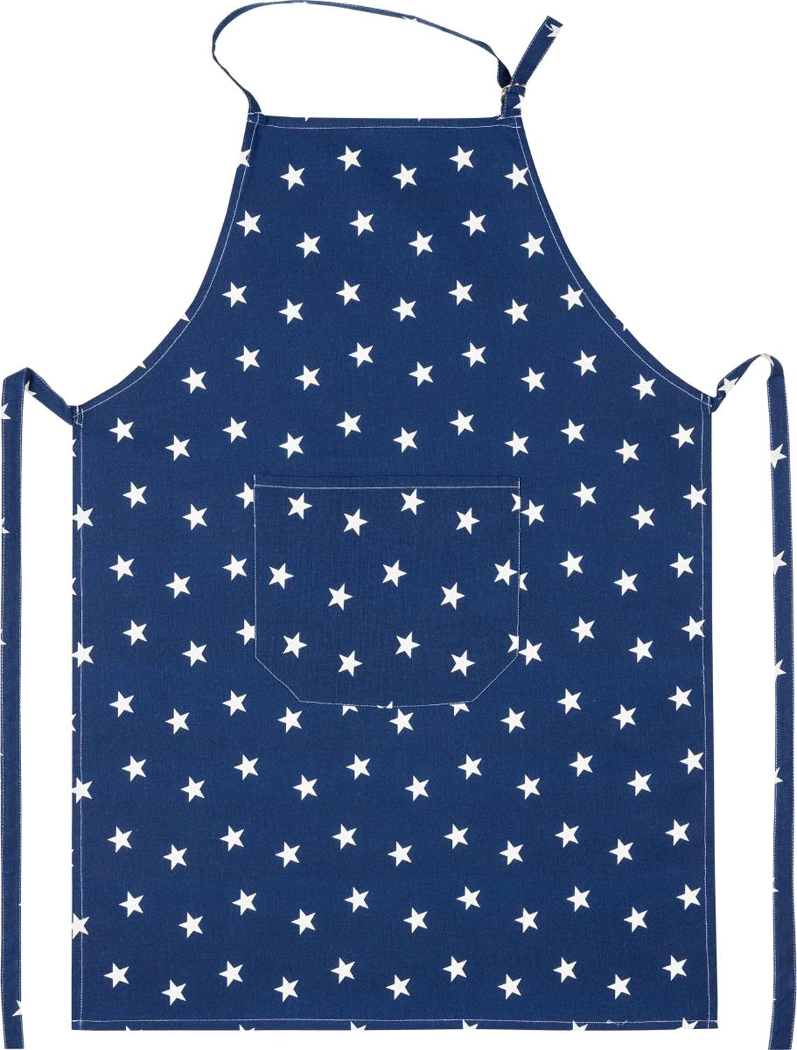 Kracht Kochschürze Sternchen, (Set, 1-tlg., Set), Nackenband und aufgesetzte Tasche ca.70x90cm Baumwolle