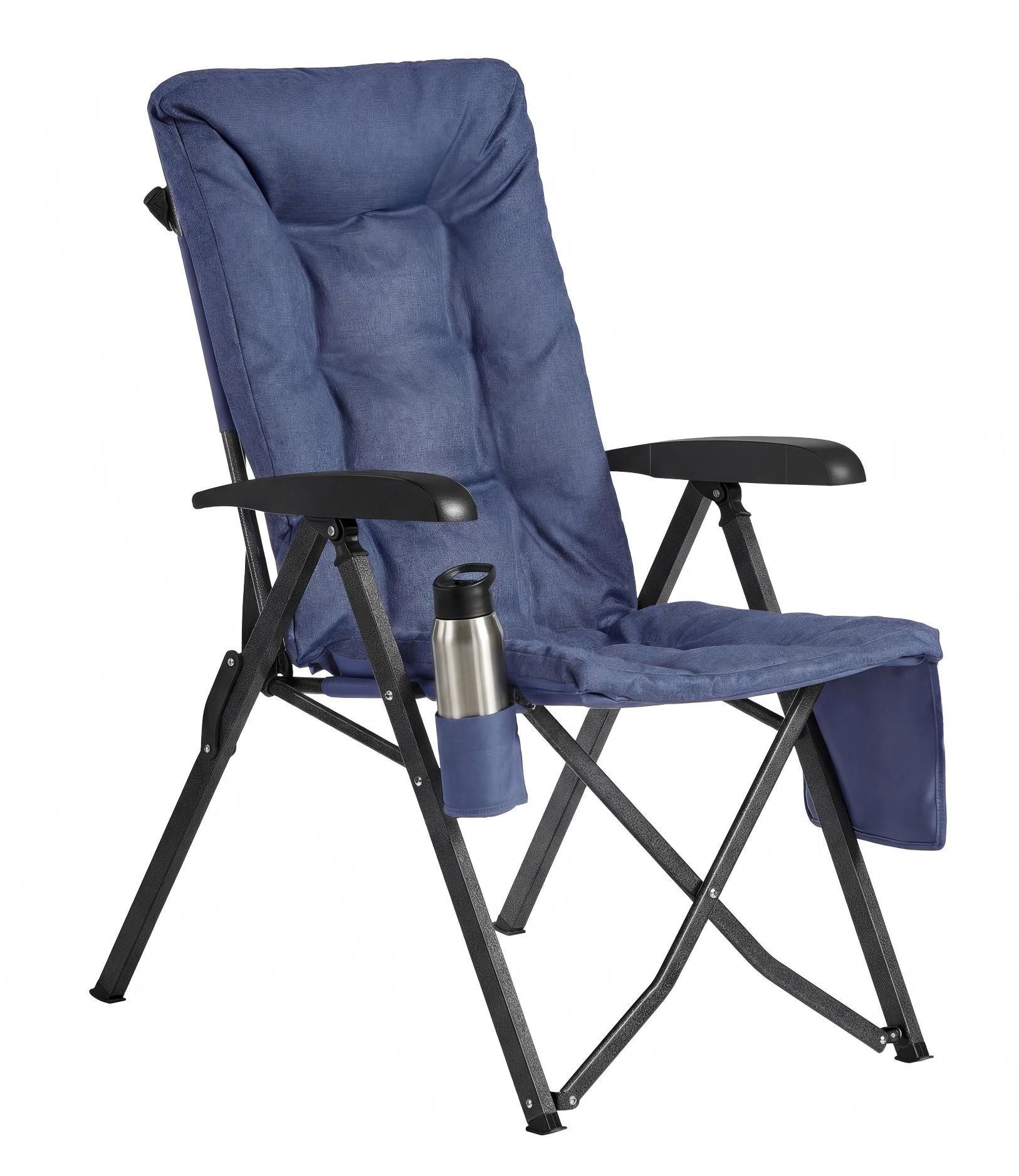 SONGMICS Campingstuhl 90°-150° verstellbare Rückenlehne, mit Polsterung/Tragetasche, 70 x 59,5 x 110 cm, belastbar bis 150 kg