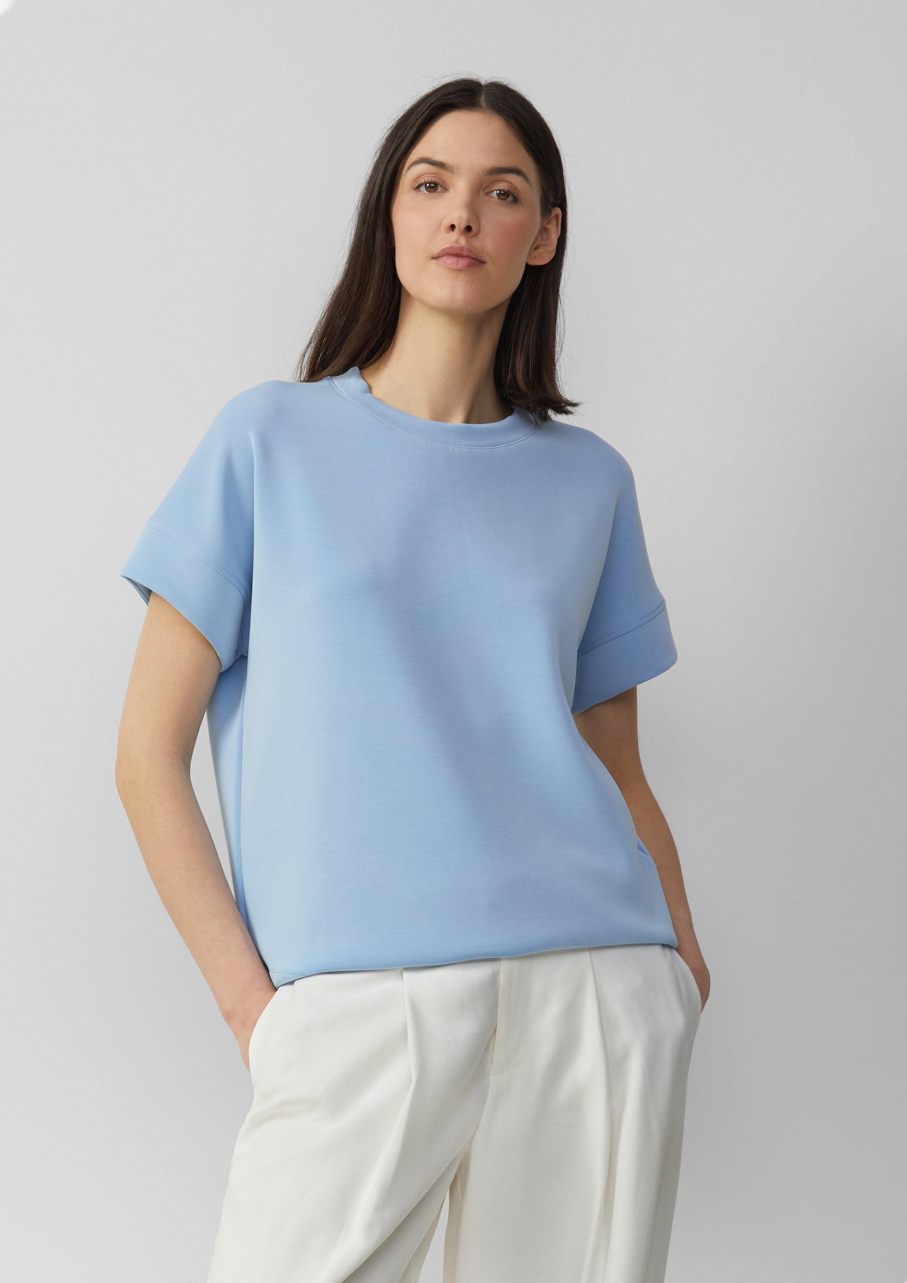 s.Oliver Kurzarmshirt Scuba-Shirt im Relaxed Fit günstig online kaufen
